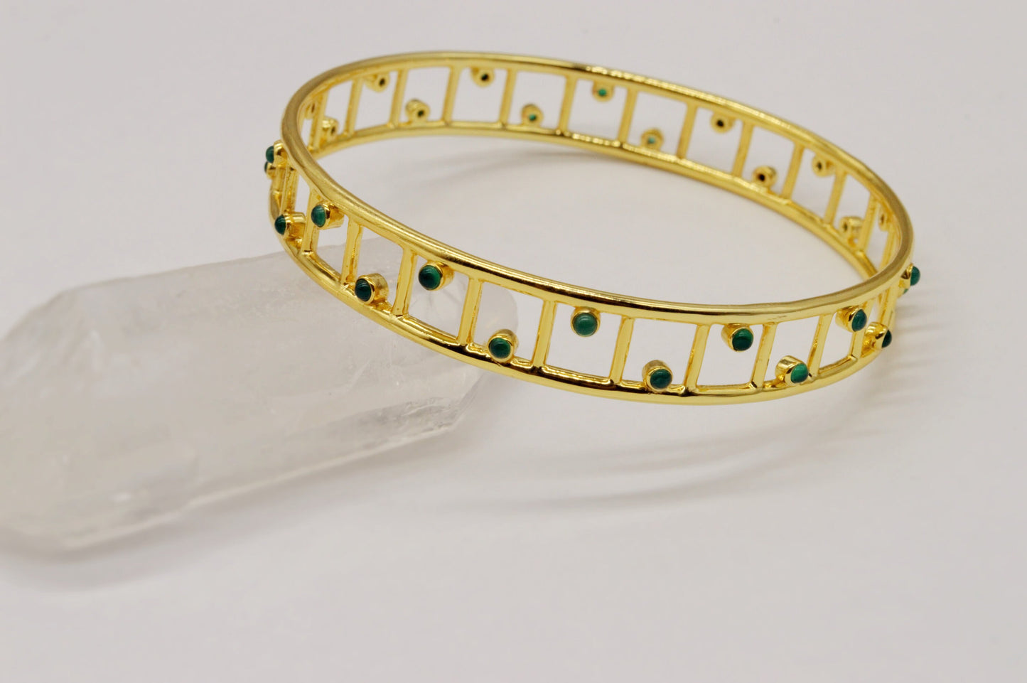 Green Onyx Gold Bangle Bracelet, Dainty Gemstone Bracelet, Unique Bracelet For women, Gift For Her, Birthday Gift, 6.5 cm diameter