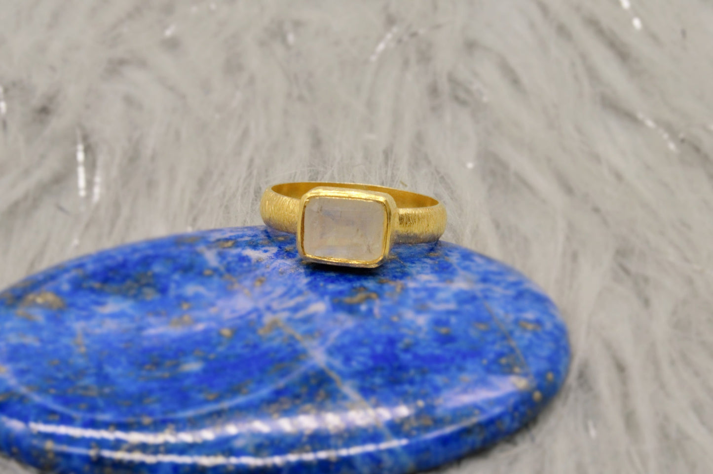 Rainbow Moonstone Dainty Gold Ring, Gemstone Ring, June Birthstone, Gold Plated 925 Sterling Silver Ring, Birthday Gifts, Rings For Women,