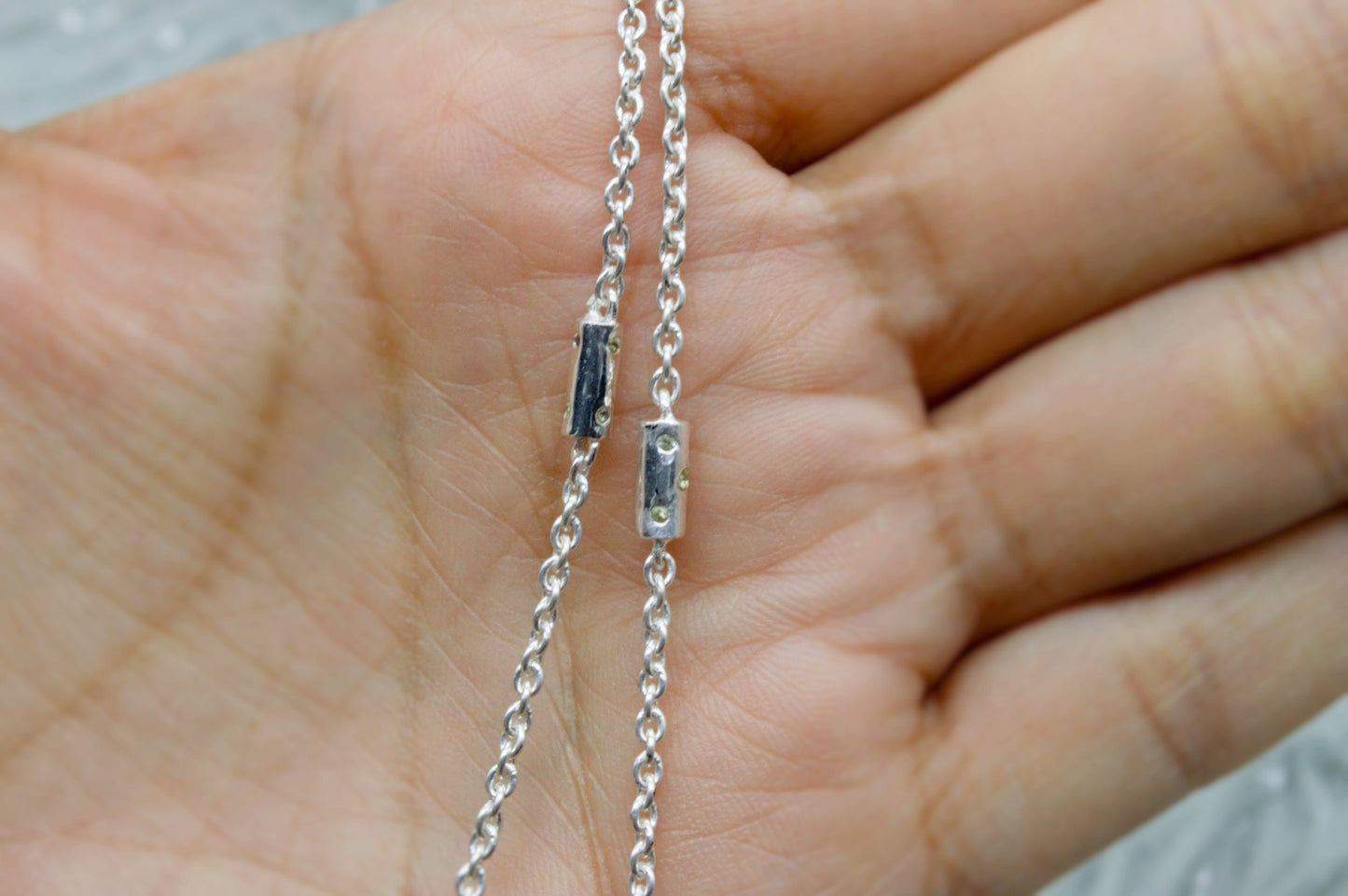 Peridot Silver Chain Necklace, August Birthstone, Dainty Necklace, Green Gemstone, Birthday Gifts For Her, Necklaces For Women