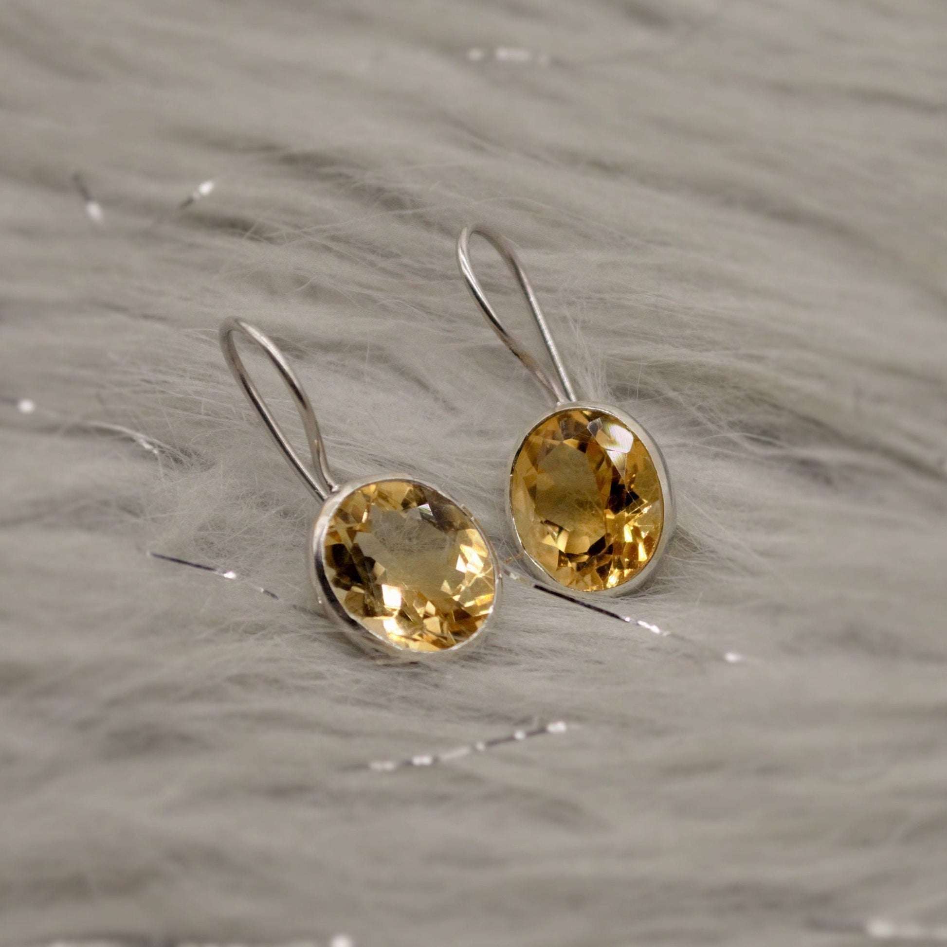 Citrine Earrings, Sterling Silver Earrings, Statement Unique Dangle Drop Earrings, November Birthstone, Gift For Her, Birthday Gift