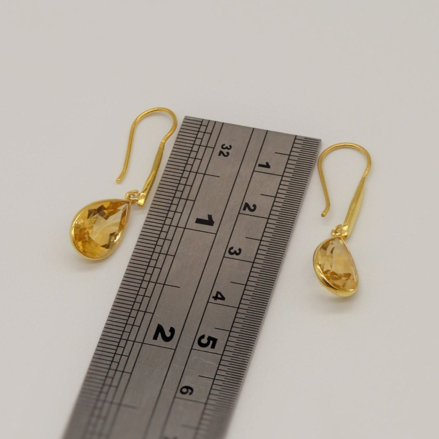 Citrine Gold Earrings, November Birthstone, Dainty Teardrop Gemstone Earrings, Unique Dangle, Birthday Gifts For Her