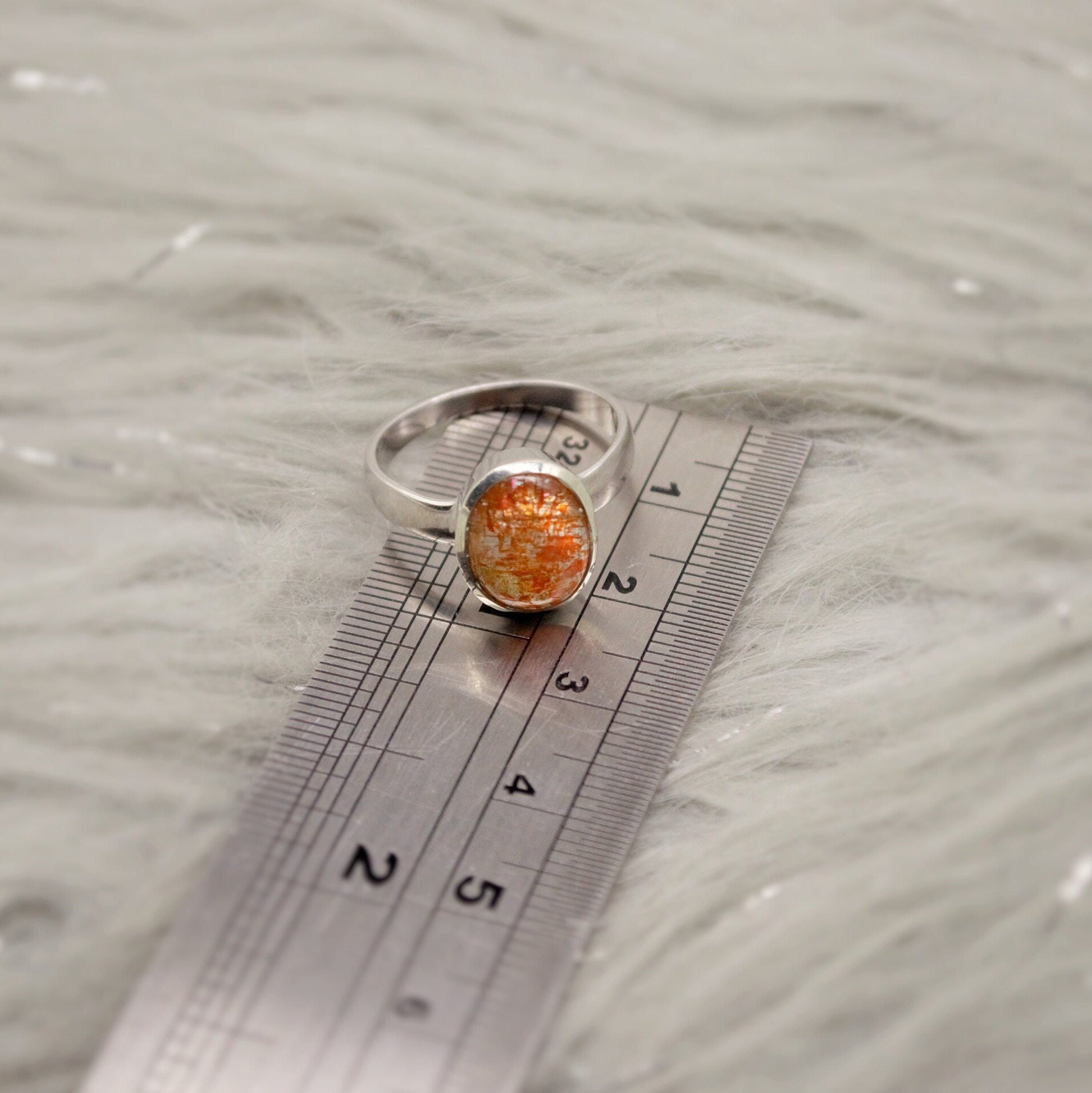Sunstone Sterling Silver Ring, Orange Gemstone Ring, Rings For Women, Sunstone Jewelry, Birthday Gift For Her, Mothers Day Gift, Anniversary