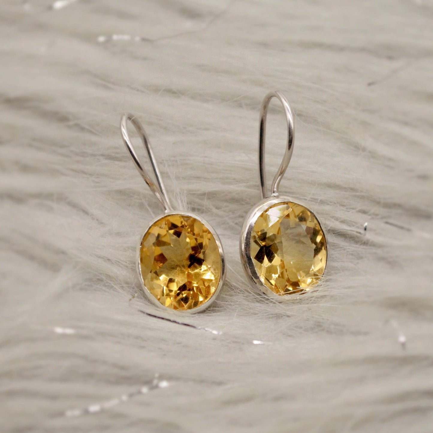 Citrine Earrings, Sterling Silver Earrings, Statement Unique Dangle Drop Earrings, November Birthstone, Gift For Her, Birthday Gift