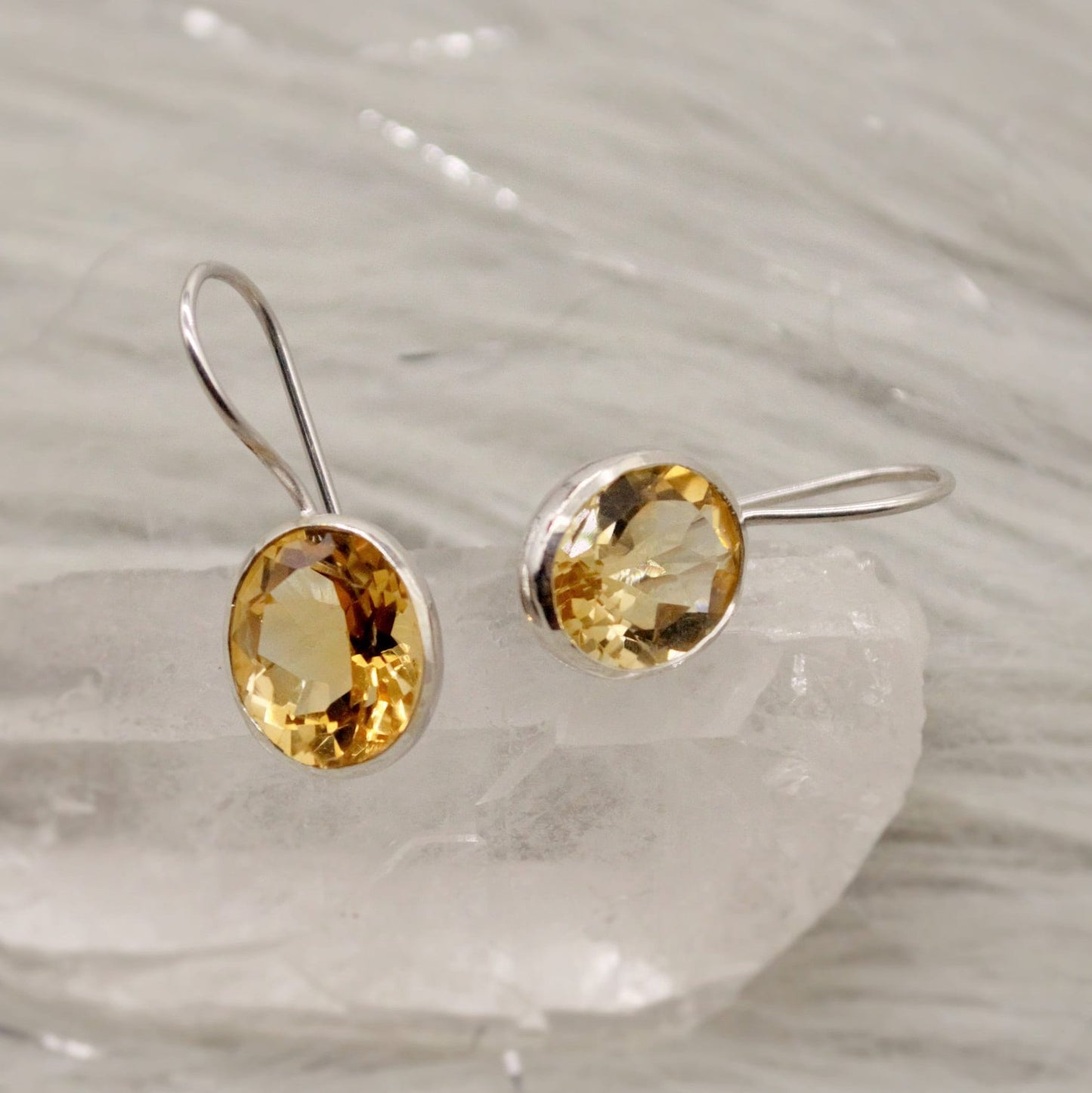 Citrine Earrings, Sterling Silver Earrings, Statement Unique Dangle Drop Earrings, November Birthstone, Gift For Her, Birthday Gift