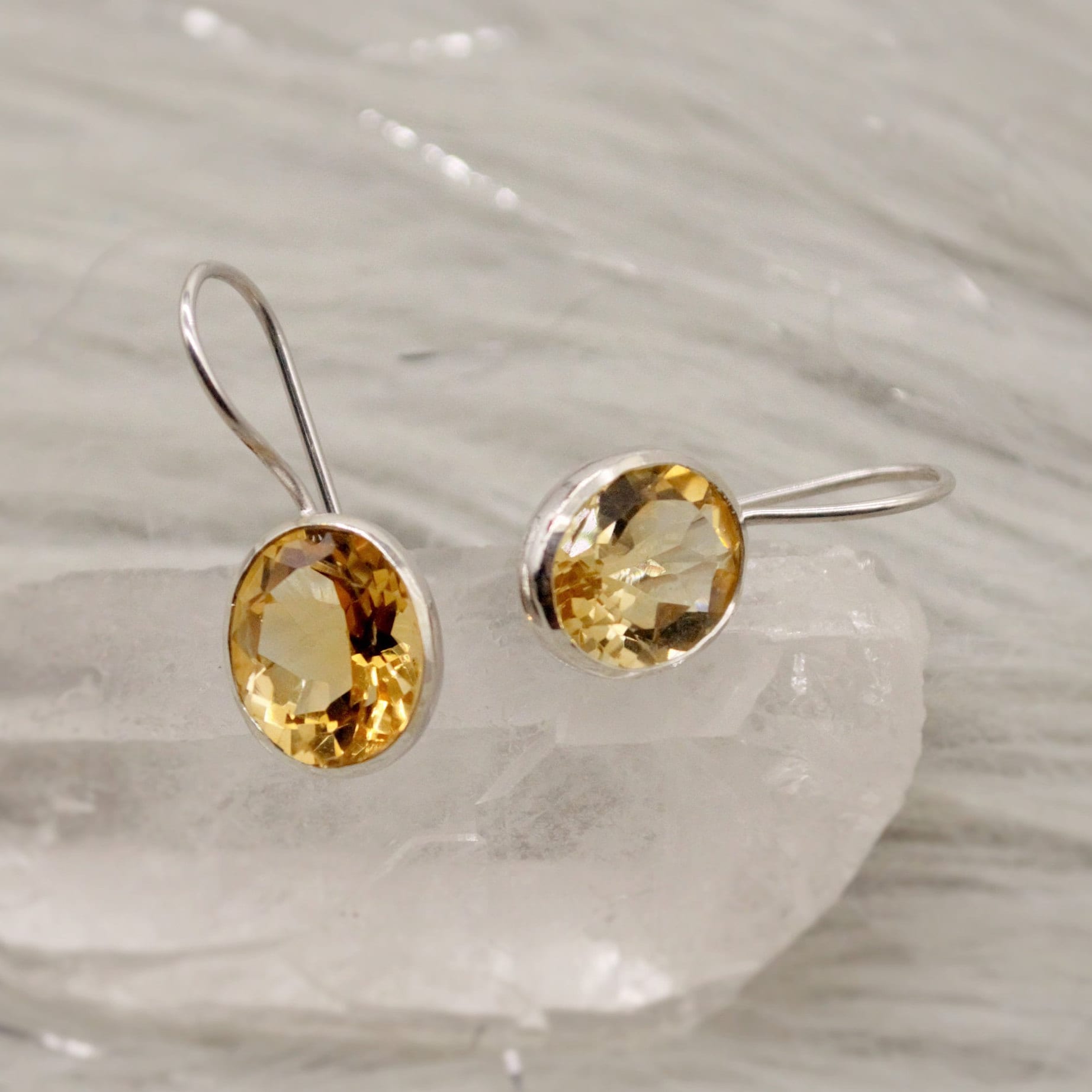Citrine Earrings, Sterling Silver Earrings, Statement Unique Dangle Drop Earrings, November Birthstone, Gift For Her, Birthday Gift