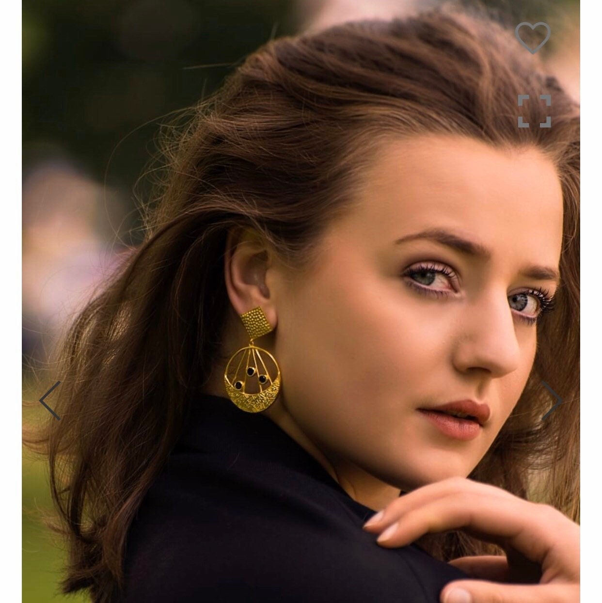 Black Onyx Gold Earrings, Handmade Unique Statement Jhumka Earrings, Gemstone Dangle Circle Earrings, Birthday Gift For Her