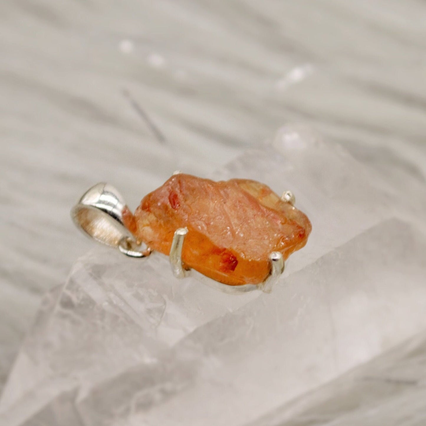 Raw Tourmaline Pendant, Pink, Green, Orange, Watermelon Tourmaline Necklace, Sterling Silver, October Birthstone, Tourmaline Jewelry