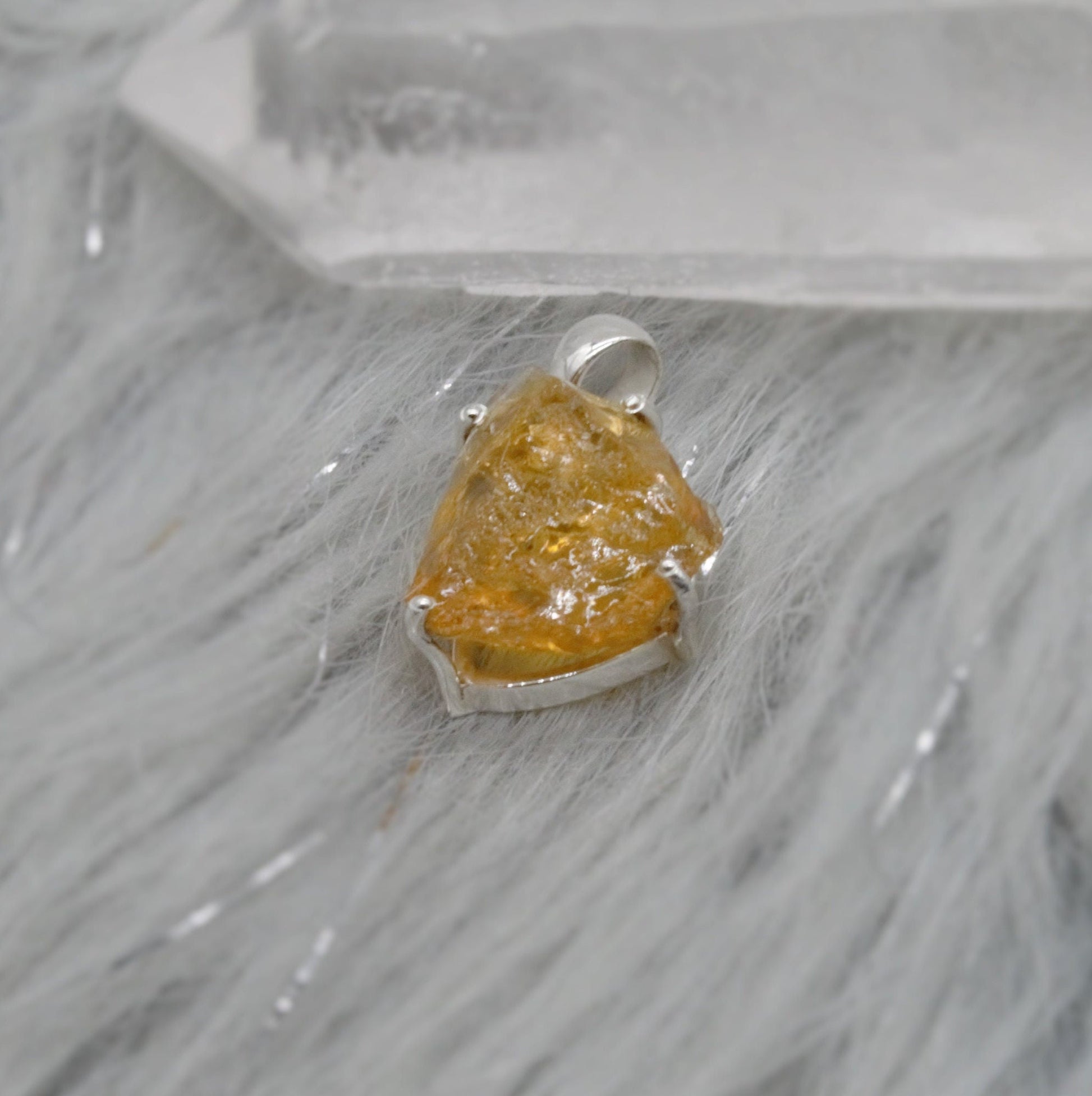 Raw Citrine Pendant Necklace, Rough Cut Natural Citrine, November Birthstone, Raw Gemstone, Sterling Silver, Birthday gifts, Yellow Gem