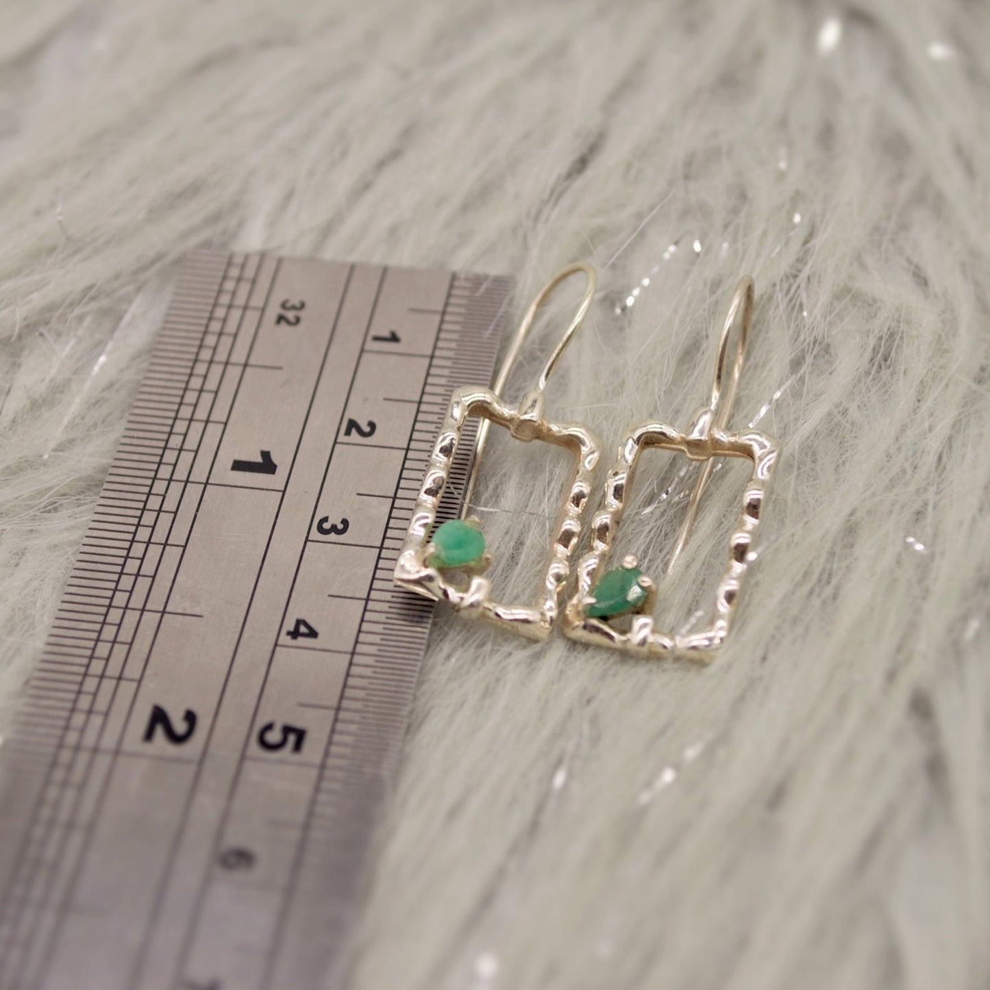Emerald Earrings, Sterling Silver Earrings, Green Gemstone Earrings, May Birthstone, Birthday Gifts For Her, Christmas, Birthday Gifts