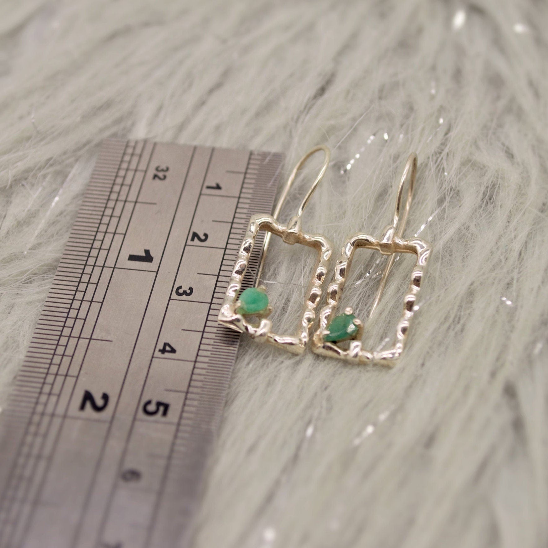 Emerald Earrings, Sterling Silver Earrings, Green Gemstone Earrings, May Birthstone, Birthday Gifts For Her, Christmas, Birthday Gifts