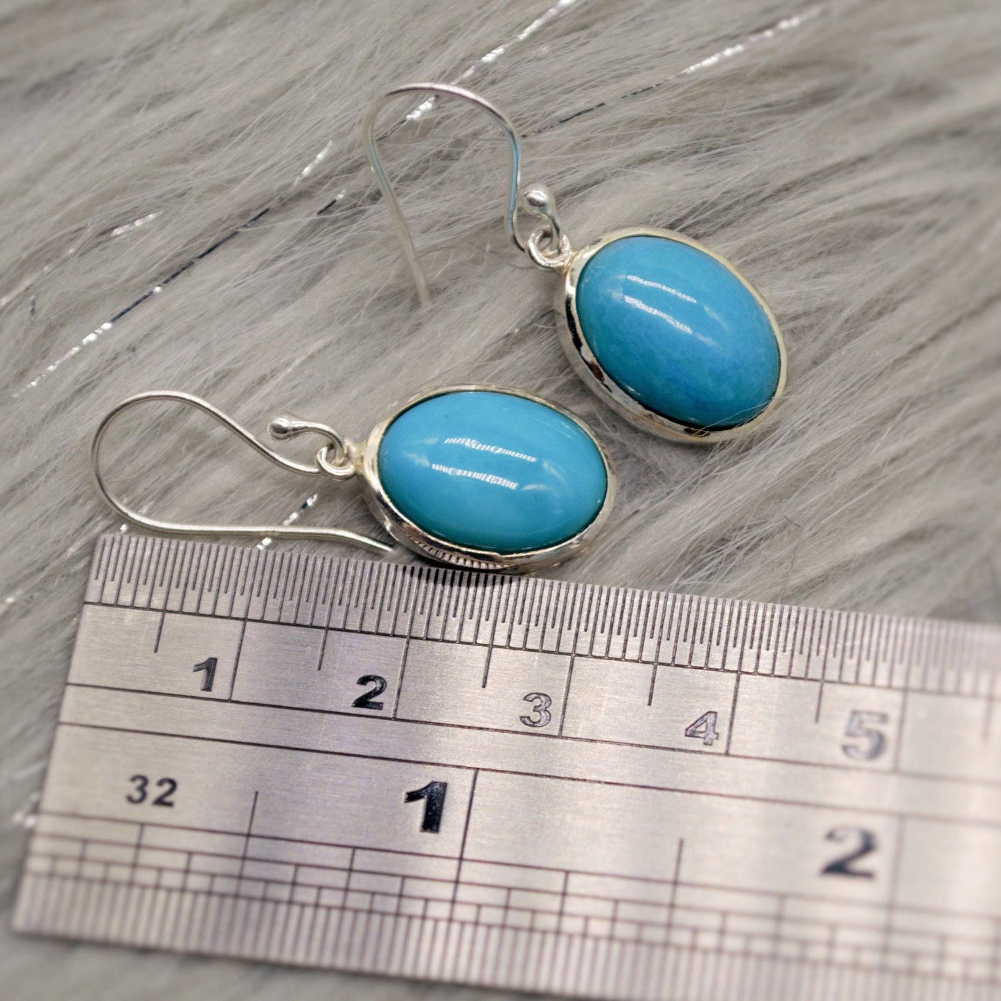 Blue Turquoise Drop Earrings, Sterling Silver Earrings, Turquoise Jewelry, December Birthstone, Unique Gemstone, Christmas Dangle Earrings