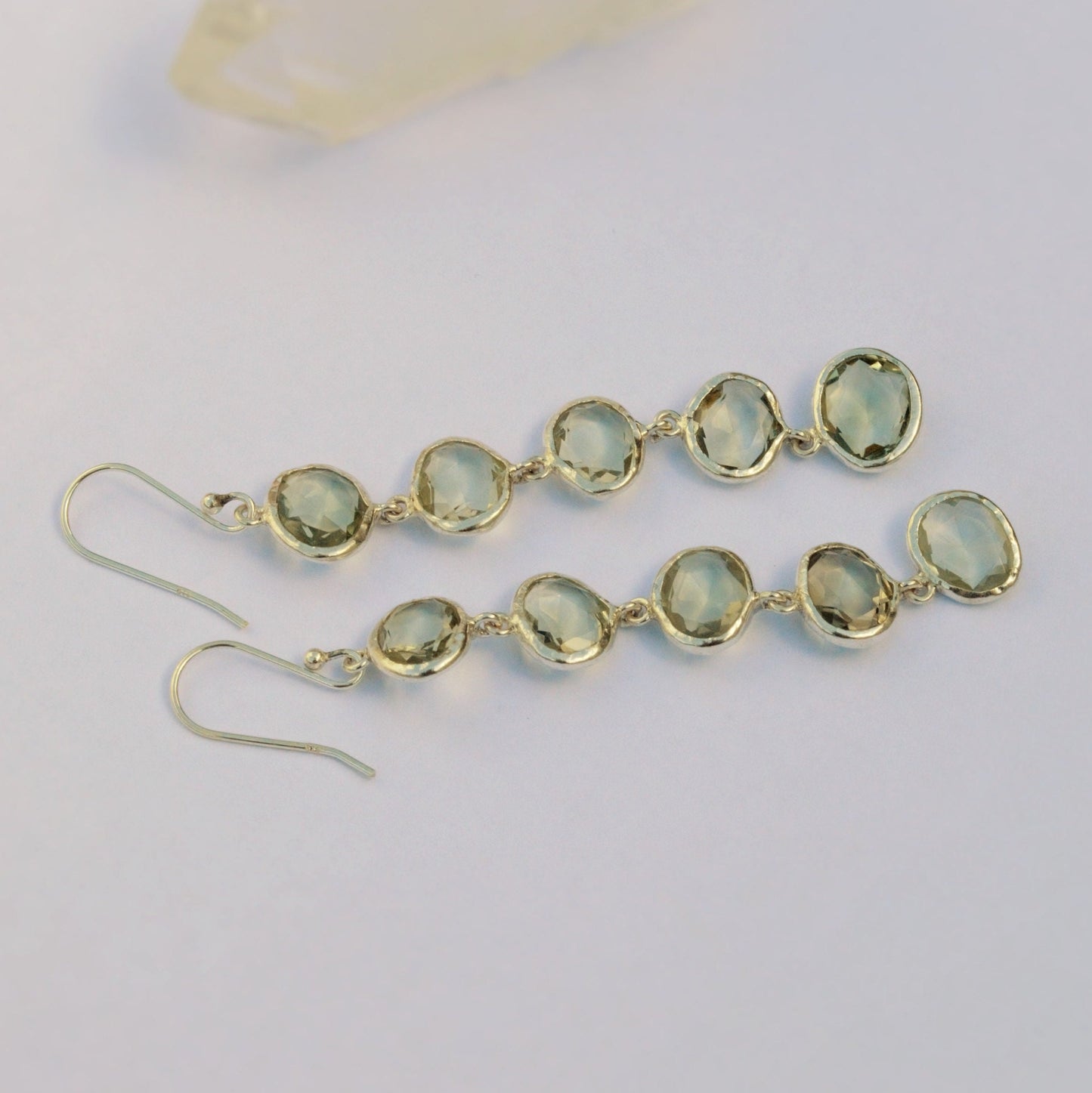 Green Amethyst Sterling Silver Earrings, February Birthstone Jewelry, Amethyst Dangle Earrings, Birthday Gift For Her, Bridesmaid Gift