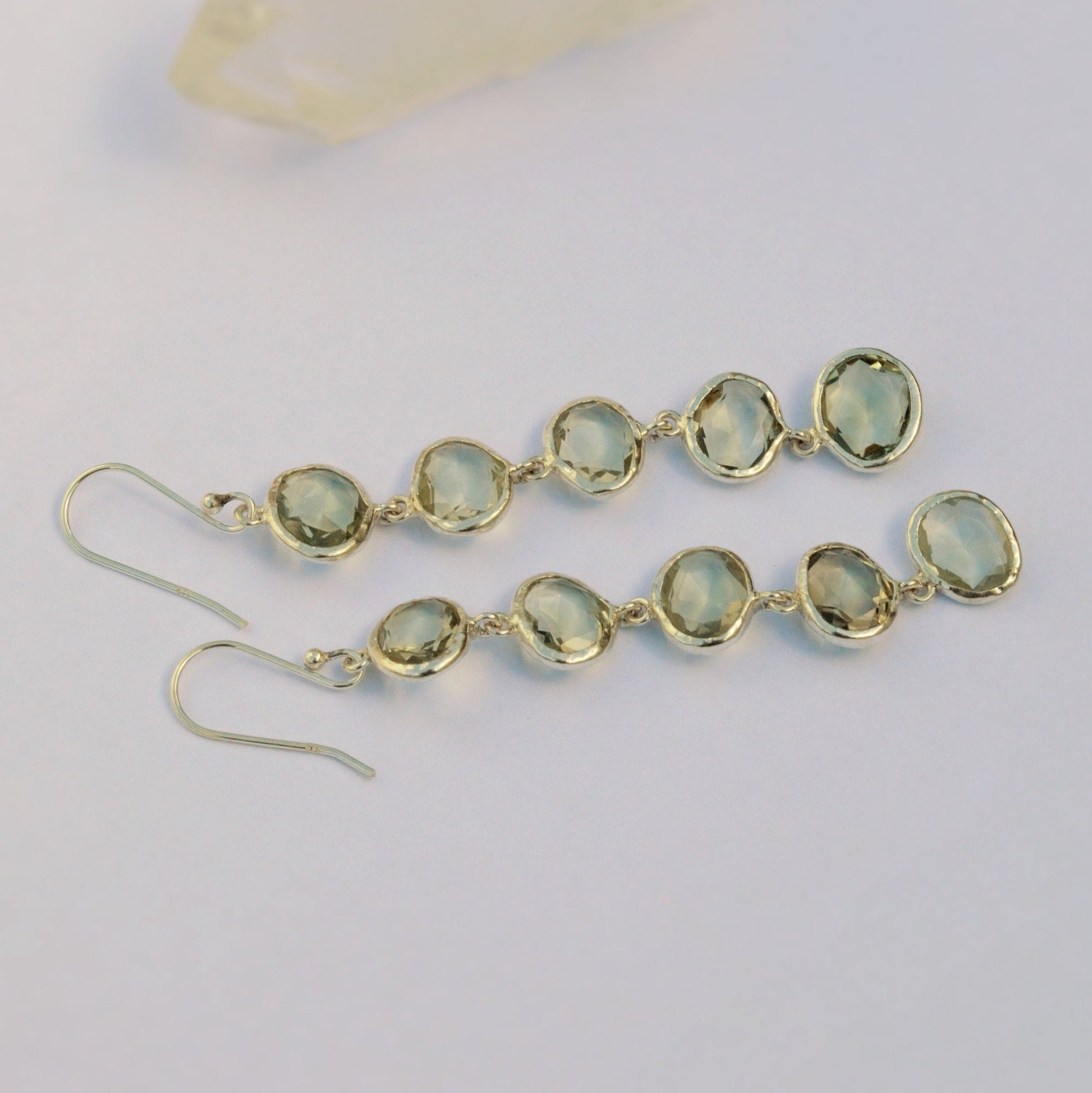 Green Amethyst Sterling Silver Earrings, February Birthstone Jewelry, Amethyst Dangle Earrings, Birthday Gift For Her, Bridesmaid Gift