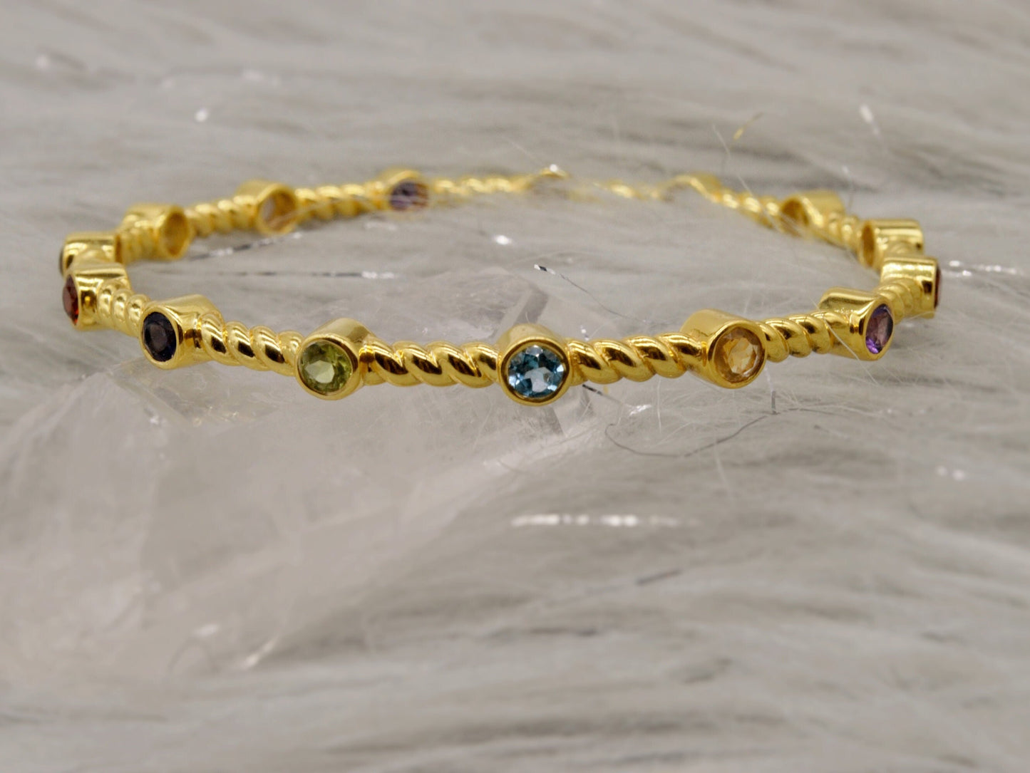 Amethyst, Topaz, Citrine Gold Bracelet, Dainty Birthstone Bangle Bracelet, Gemstone Bracelet, Bracelets For Women, Gifts For Her