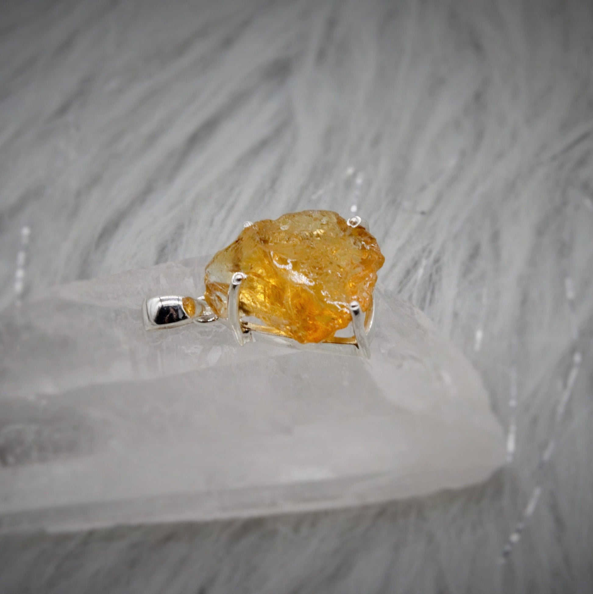 Raw Citrine Pendant Necklace, Rough Cut Natural Citrine, November Birthstone, Raw Gemstone, Sterling Silver, Birthday gifts, Yellow Gem