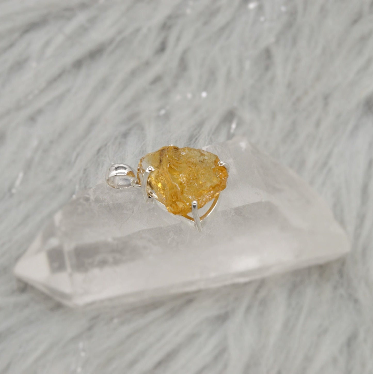 Raw Citrine Pendant Necklace, Rough Cut Natural Citrine, November Birthstone, Raw Gemstone, Sterling Silver, Birthday gifts, Yellow Gem