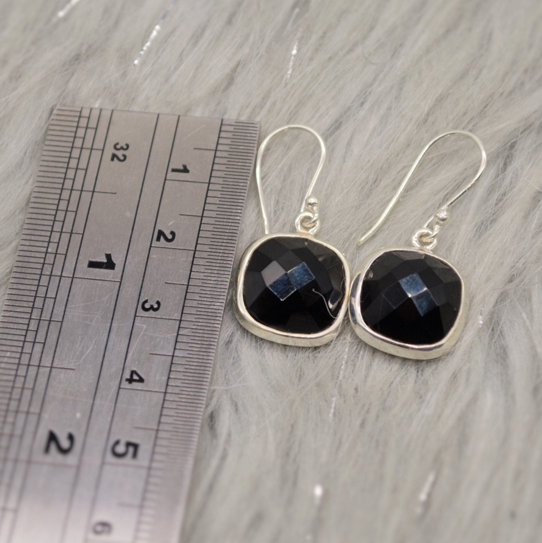 Black Onyx Sterling Silver Earrings, Statement Gemstone Earrings, Unique Dangle Drop Earrings, Birthday, Christmas Gift For Her