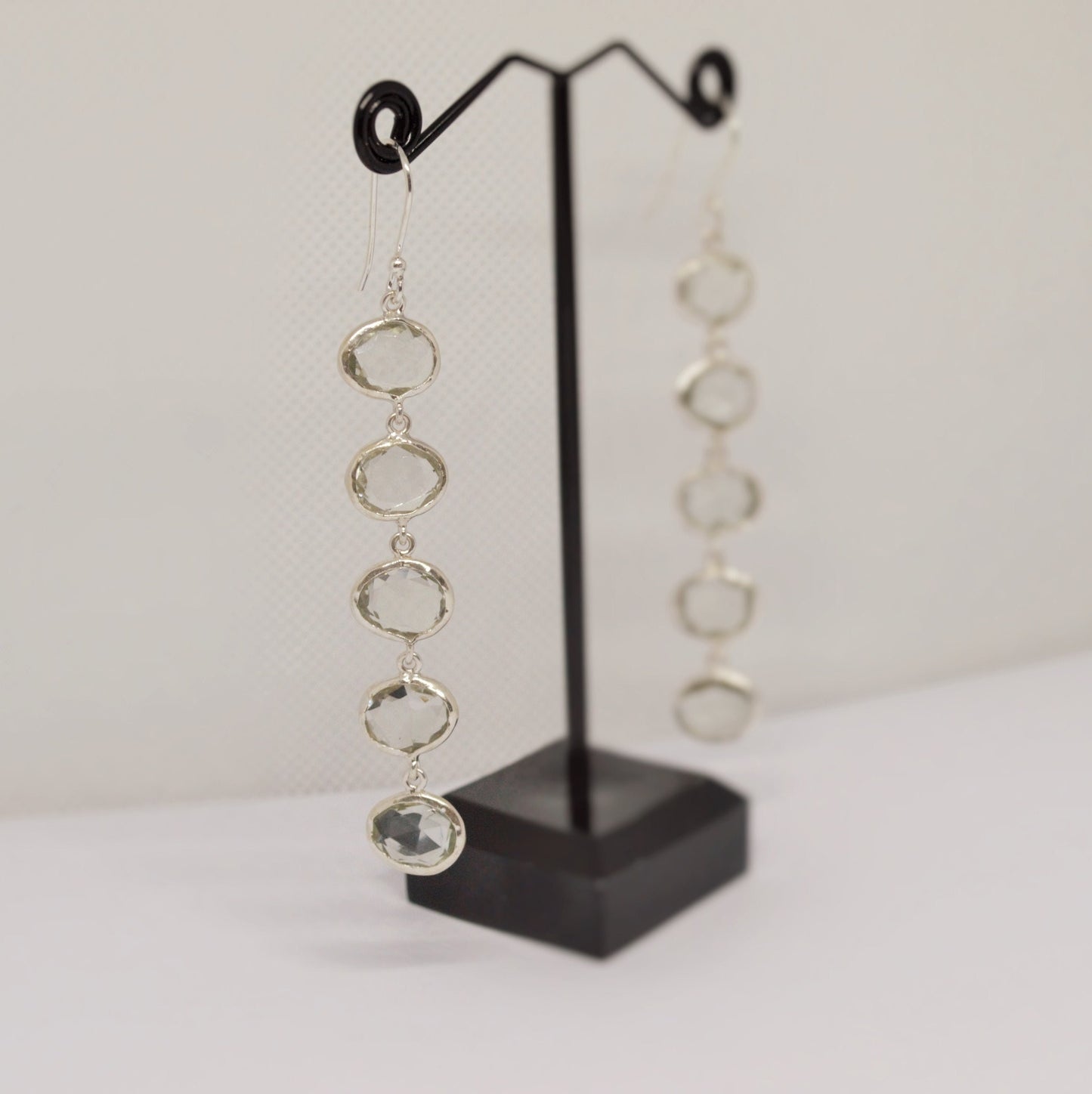 Green Amethyst Sterling Silver Earrings, February Birthstone Jewelry, Amethyst Dangle Earrings, Birthday Gift For Her, Bridesmaid Gift