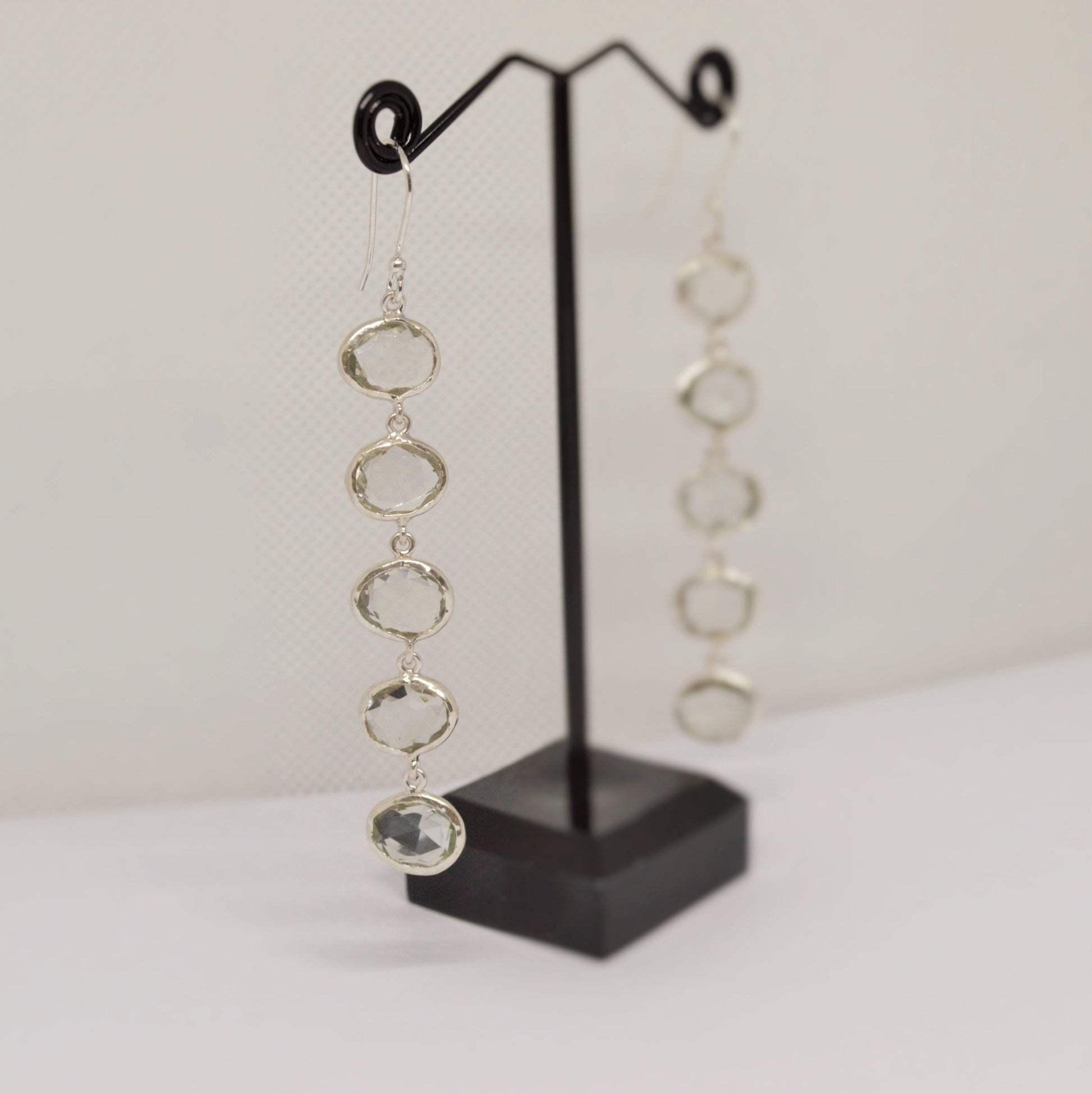 Green Amethyst Sterling Silver Earrings, February Birthstone Jewelry, Amethyst Dangle Earrings, Birthday Gift For Her, Bridesmaid Gift