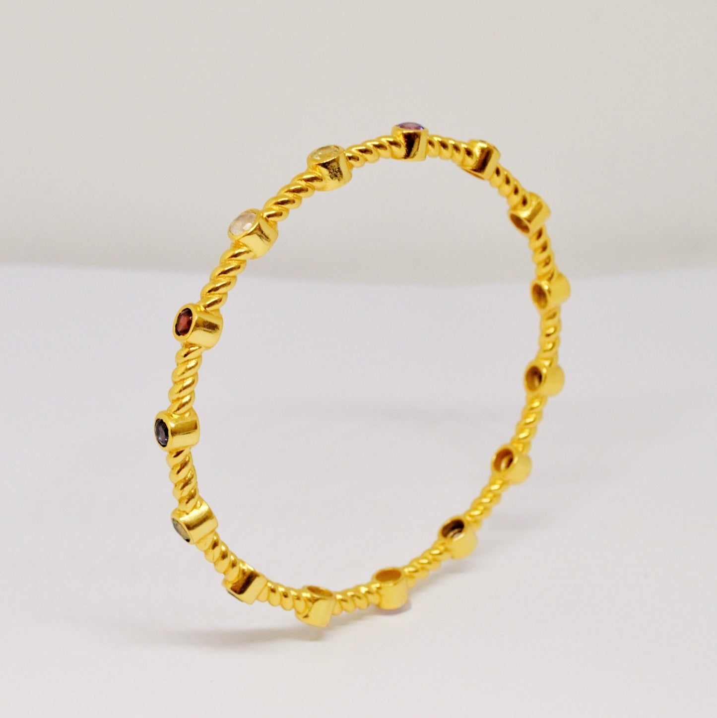 Amethyst, Topaz, Citrine Gold Bracelet, Dainty Birthstone Bangle Bracelet, Gemstone Bracelet, Bracelets For Women, Gifts For Her