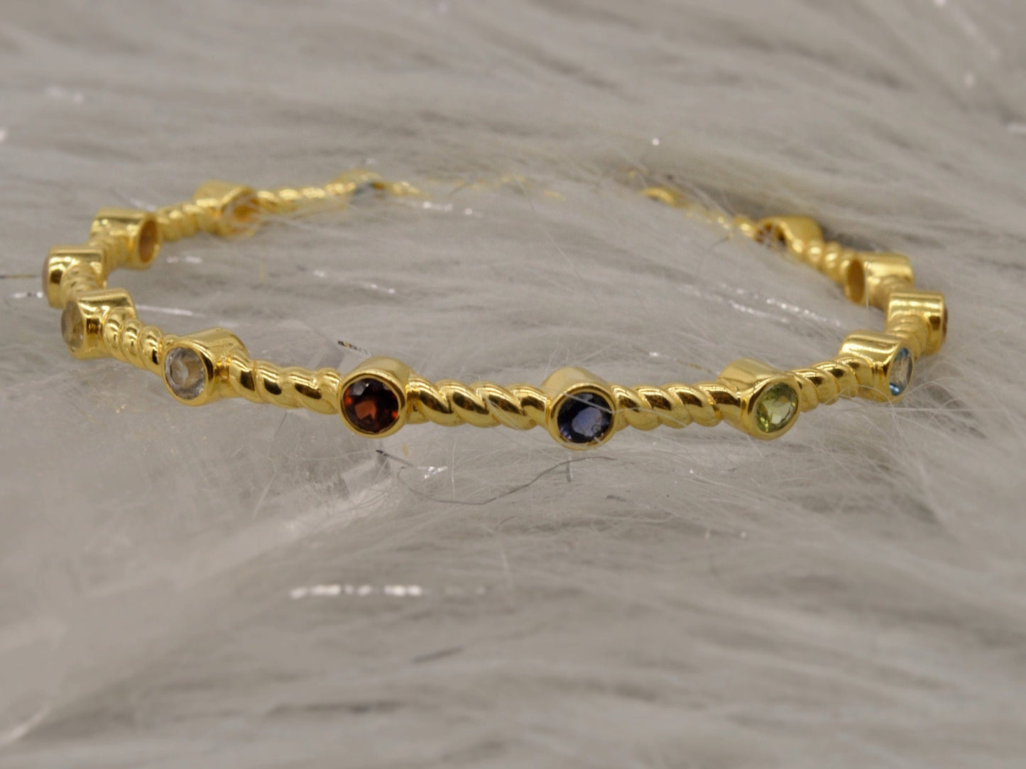 Amethyst, Topaz, Citrine Gold Bracelet, Dainty Birthstone Bangle Bracelet, Gemstone Bracelet, Bracelets For Women, Gifts For Her