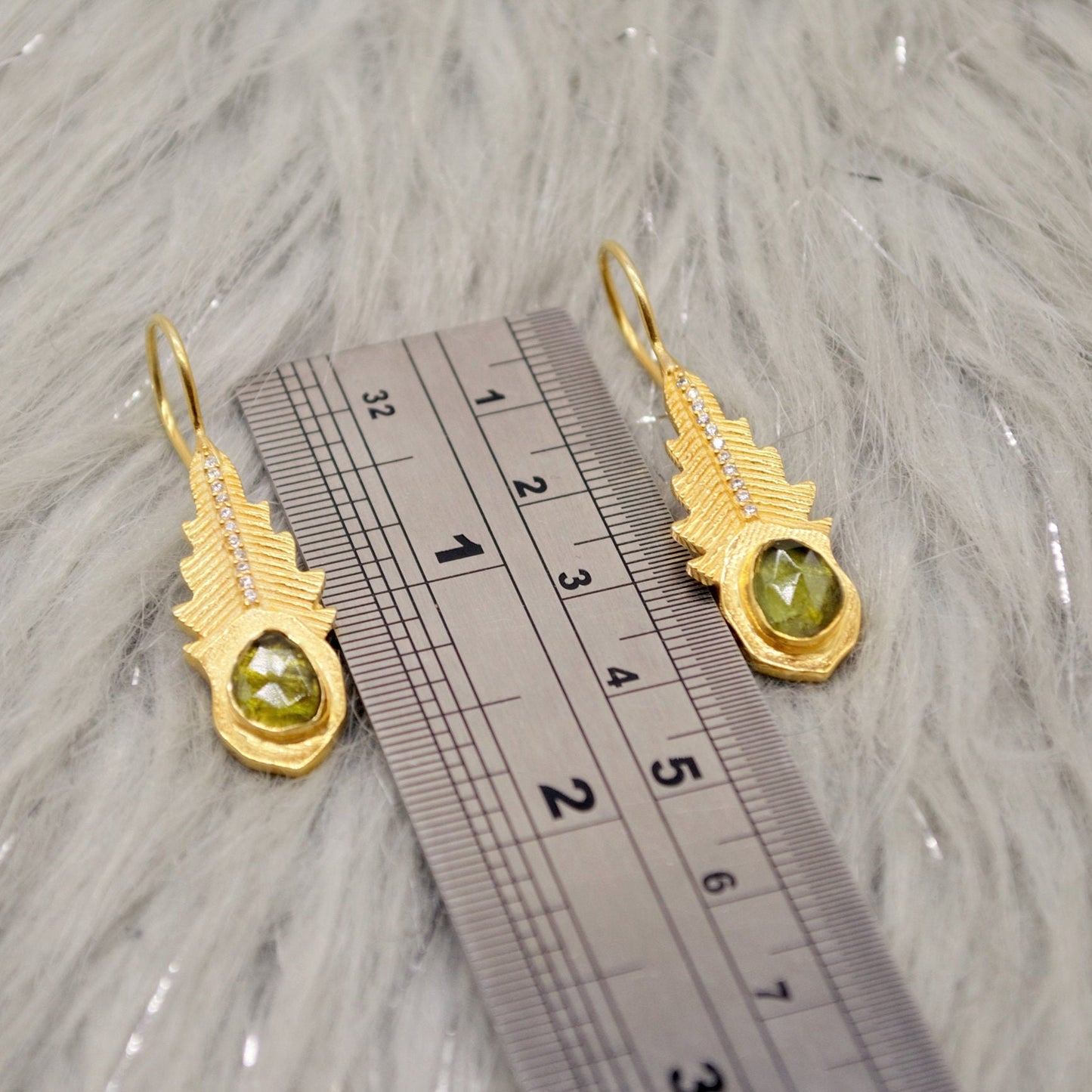 Green, Pink Tourmaline Earrings, CZ Sterling Silver Earrings, October Birthstone Jewelry, Raw Gemstone Earrings, Christmas Gifts For Her