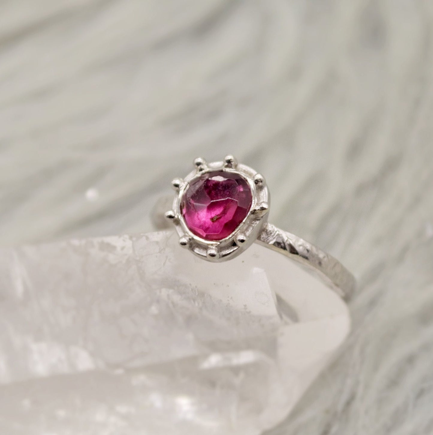 Pink Tourmaline Ring, Yellow, Green Tourmaline Ring, Sterling Silver Ring, Tourmaline Jewelry, October Birthstone, Stackable Rings For Women