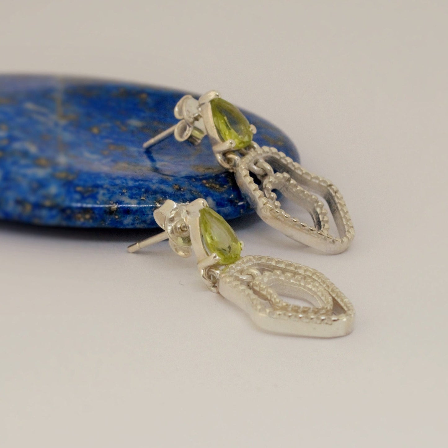 Sterling Silver Peridot Earrings, Drop Earrings, August Birthstone Earrings, Green Dangle Earrings, Birthday Gifts For Her, Bridesmaid Gift