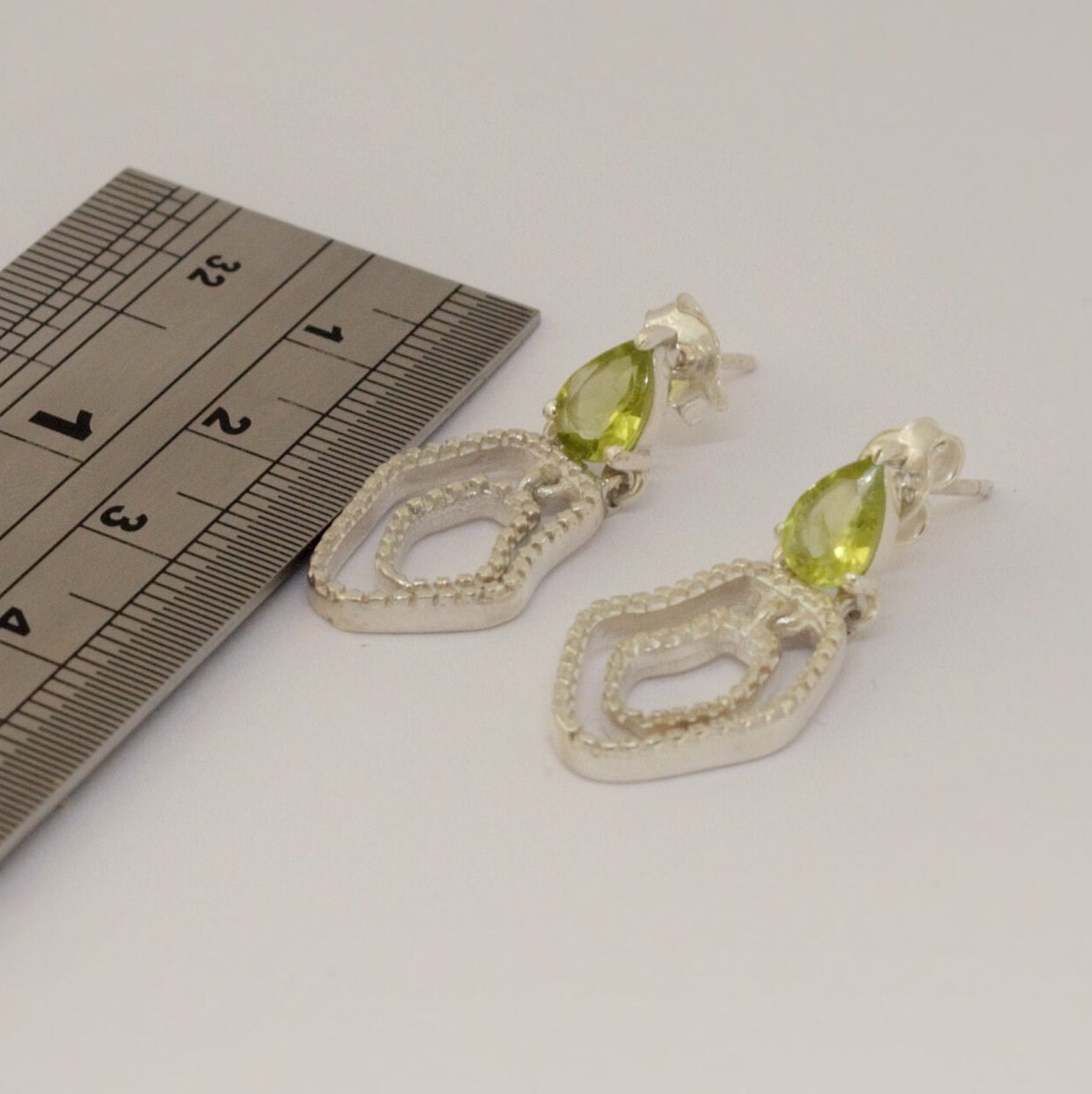 Sterling Silver Peridot Earrings, Drop Earrings, August Birthstone Earrings, Green Dangle Earrings, Birthday Gifts For Her, Bridesmaid Gift