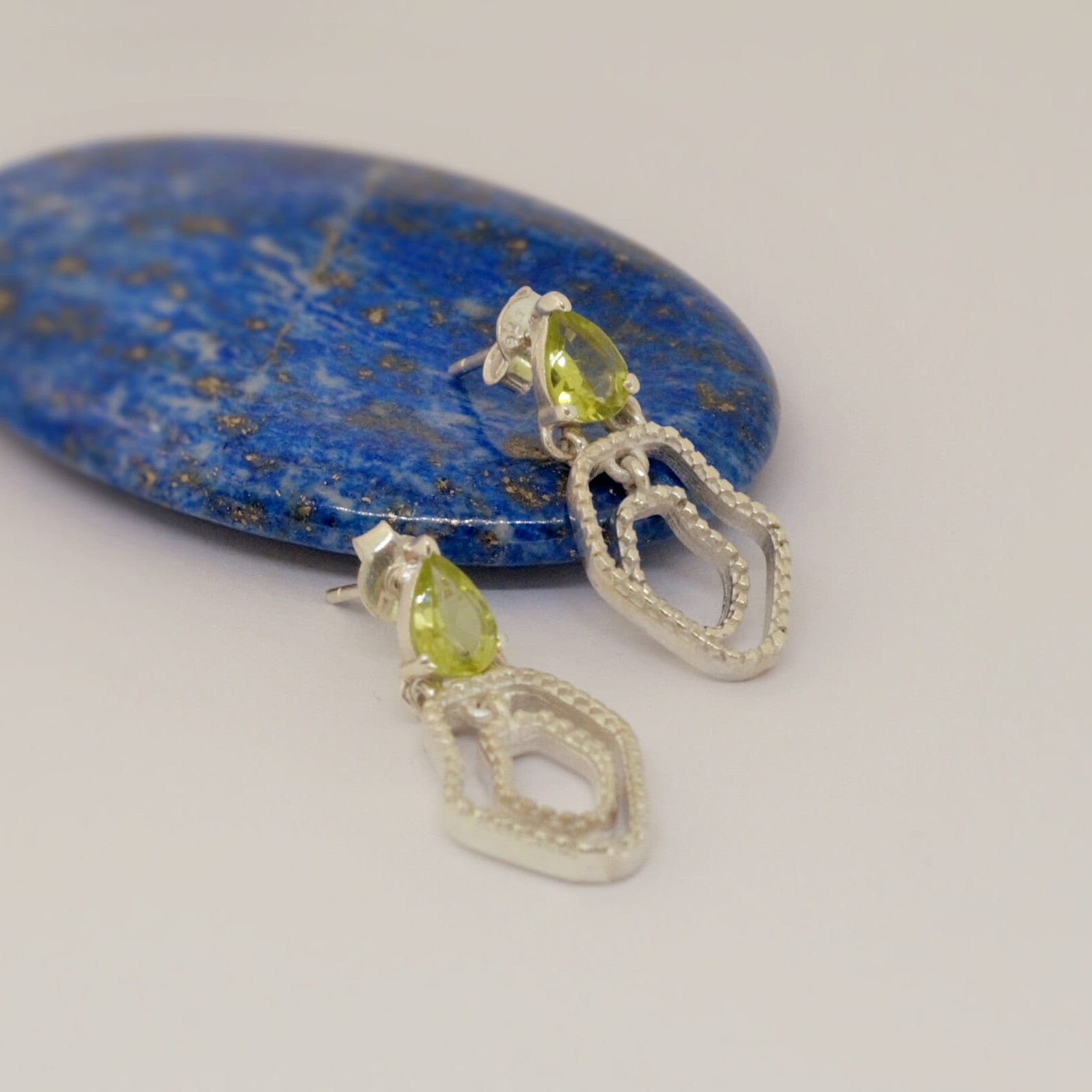Sterling Silver Peridot Earrings, Drop Earrings, August Birthstone Earrings, Green Dangle Earrings, Birthday Gifts For Her, Bridesmaid Gift