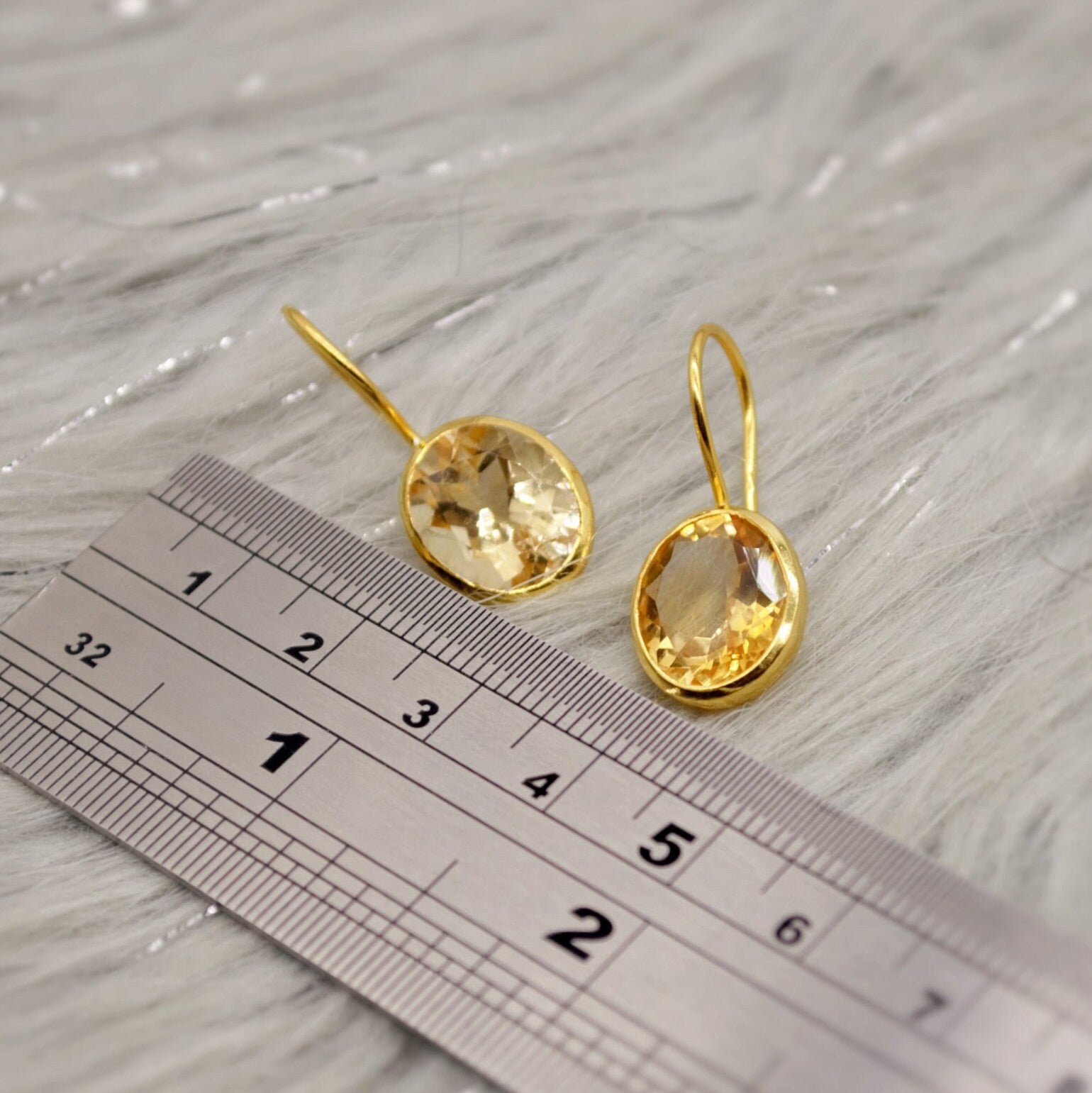 Citrine Earrings, Sterling Silver Gold Earrings, Statement Unique Dangle Drop Earrings, November Birthstone, Gift For Her, Birthday Gift