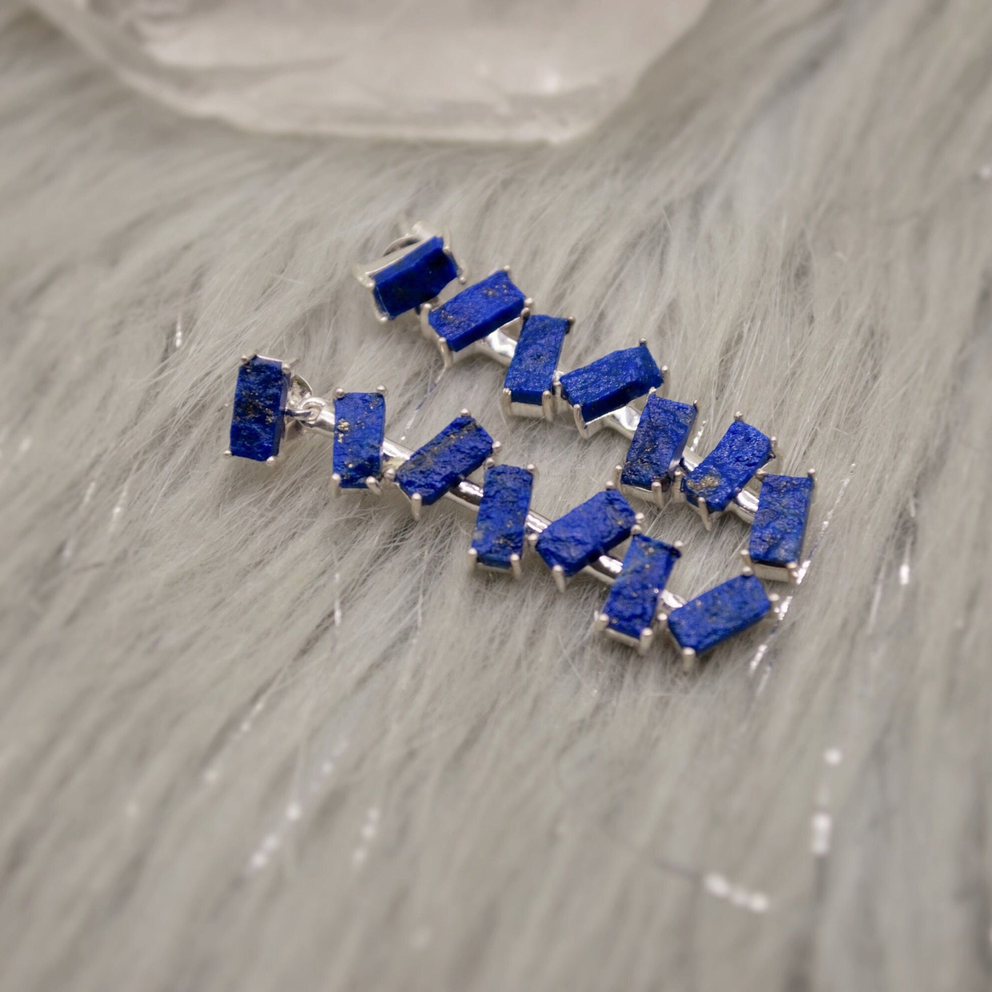 Lapis Lazuli Dangle Drop Earrings, Sterling Silver Earrings, Lapis Earrings, December Birthstone Unique Gemstone Earrings, Gift For Her