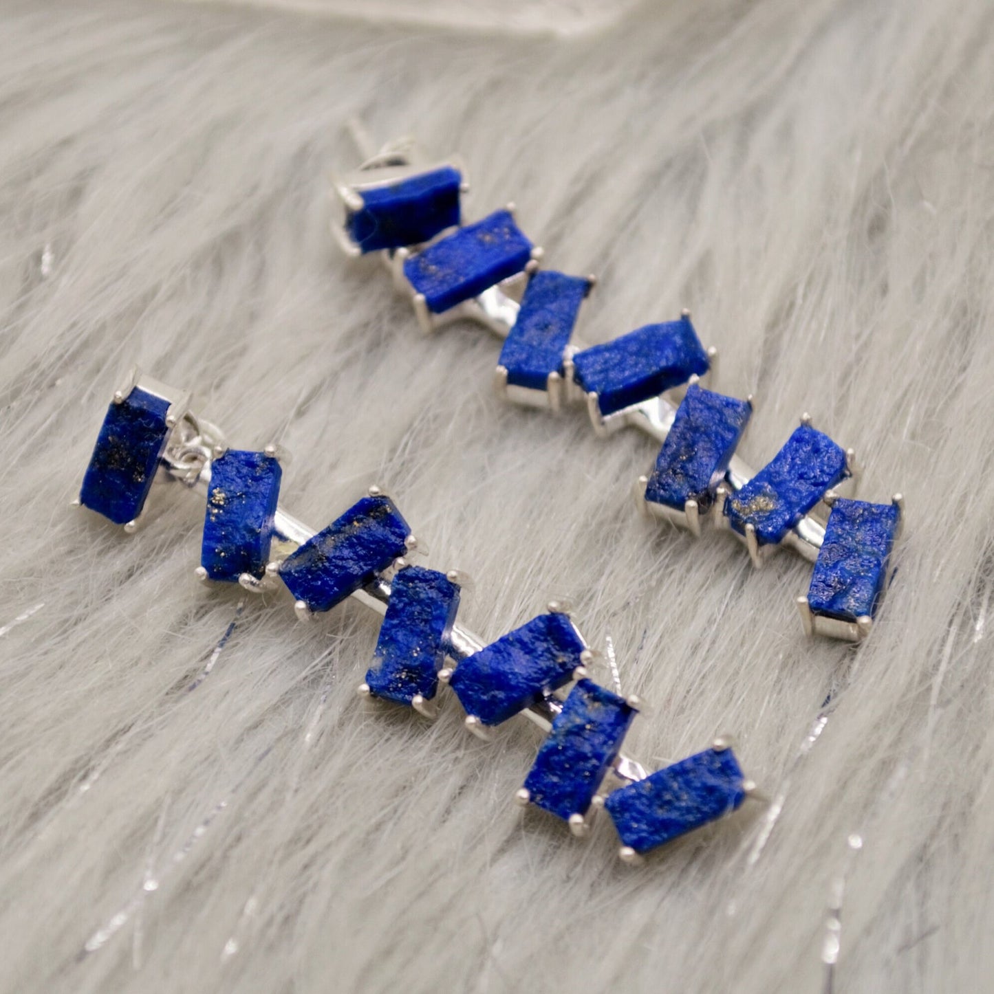 Lapis Lazuli Dangle Drop Earrings, Sterling Silver Earrings, Lapis Earrings, December Birthstone Unique Gemstone Earrings, Gift For Her