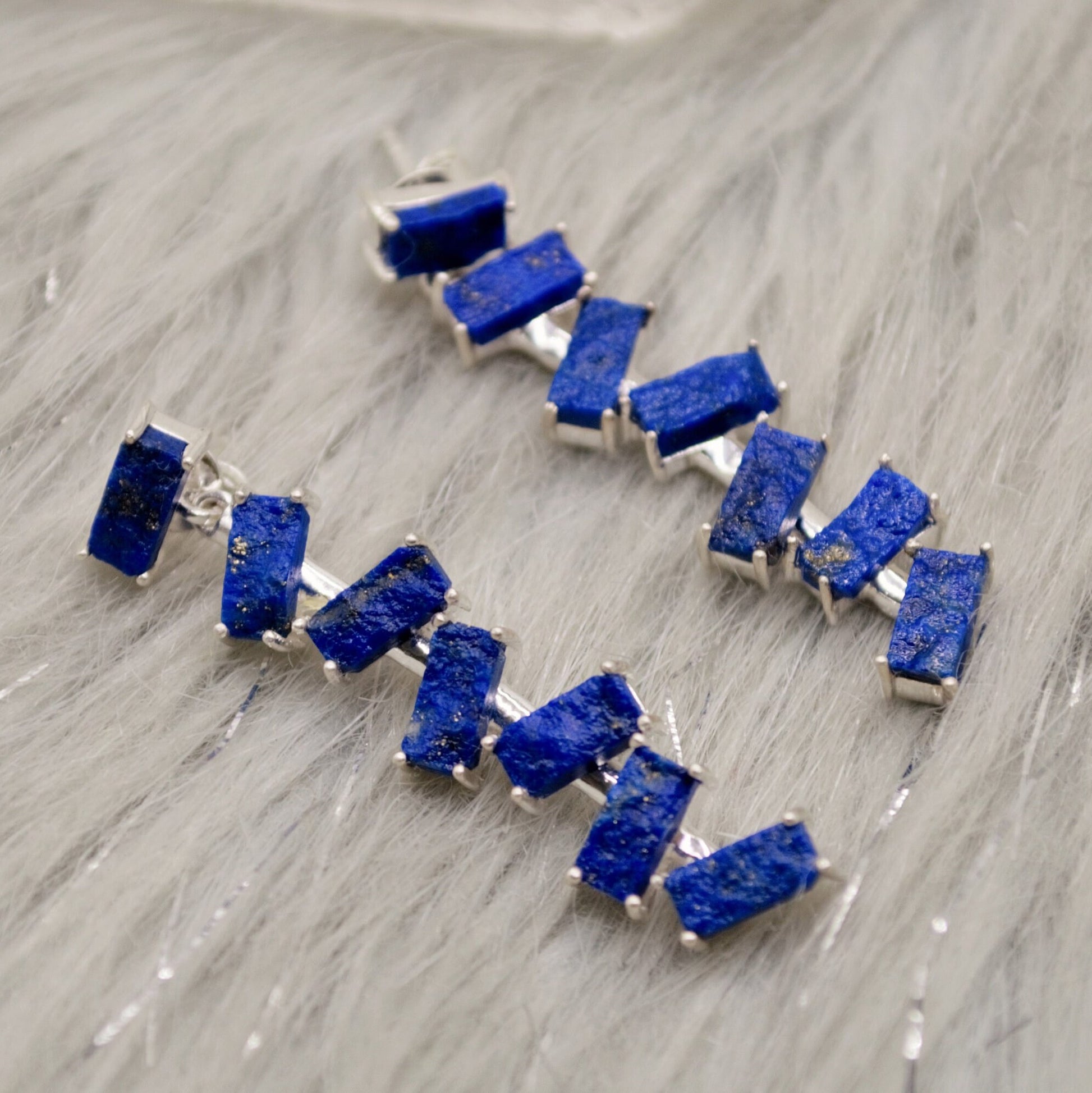 Lapis Lazuli Dangle Drop Earrings, Sterling Silver Earrings, Lapis Earrings, December Birthstone Unique Gemstone Earrings, Gift For Her
