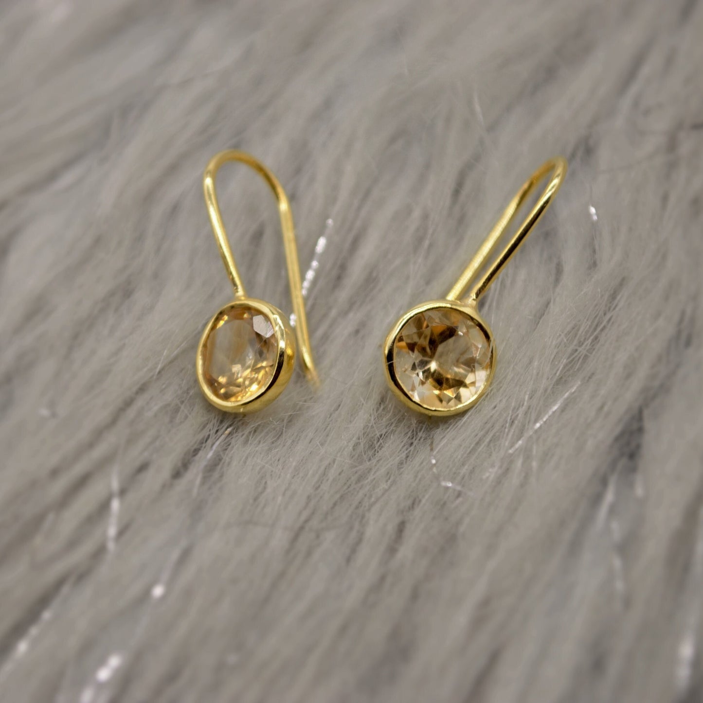 Citrine Earrings, Sterling Silver Gold Earrings, Statement Unique Dangle Drop Earrings, November Birthstone, Gift For Her, Birthday Gift