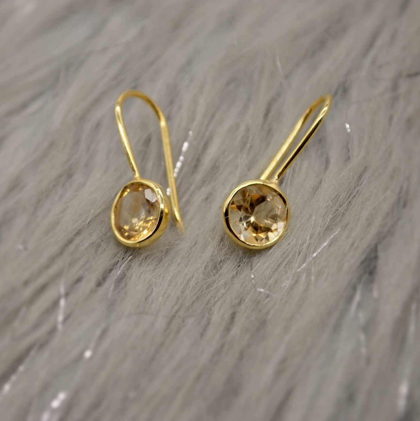 Citrine Earrings, Sterling Silver Gold Earrings, Statement Unique Dangle Drop Earrings, November Birthstone, Gift For Her, Birthday Gift