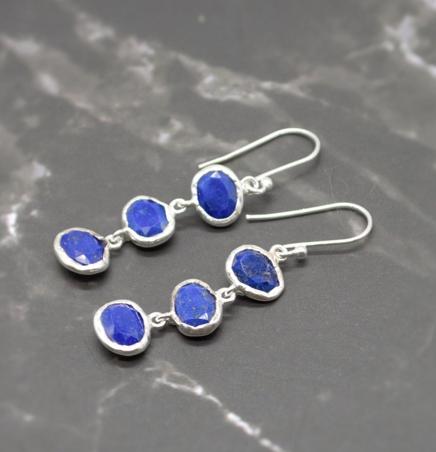Lapis Lazuli Sterling Silver Drop Earrings, December Birthstone Jewelry, Lapis Jewelry, Dangle Drop Earrings, Best Friend Gift For Her