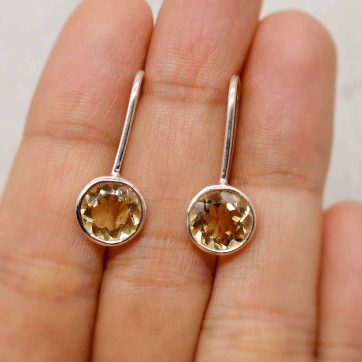 Citrine Earrings, Sterling Silver Earrings, Statement Unique Dangle Drop Earrings, November Birthstone, Gift For Her, Birthday Gift