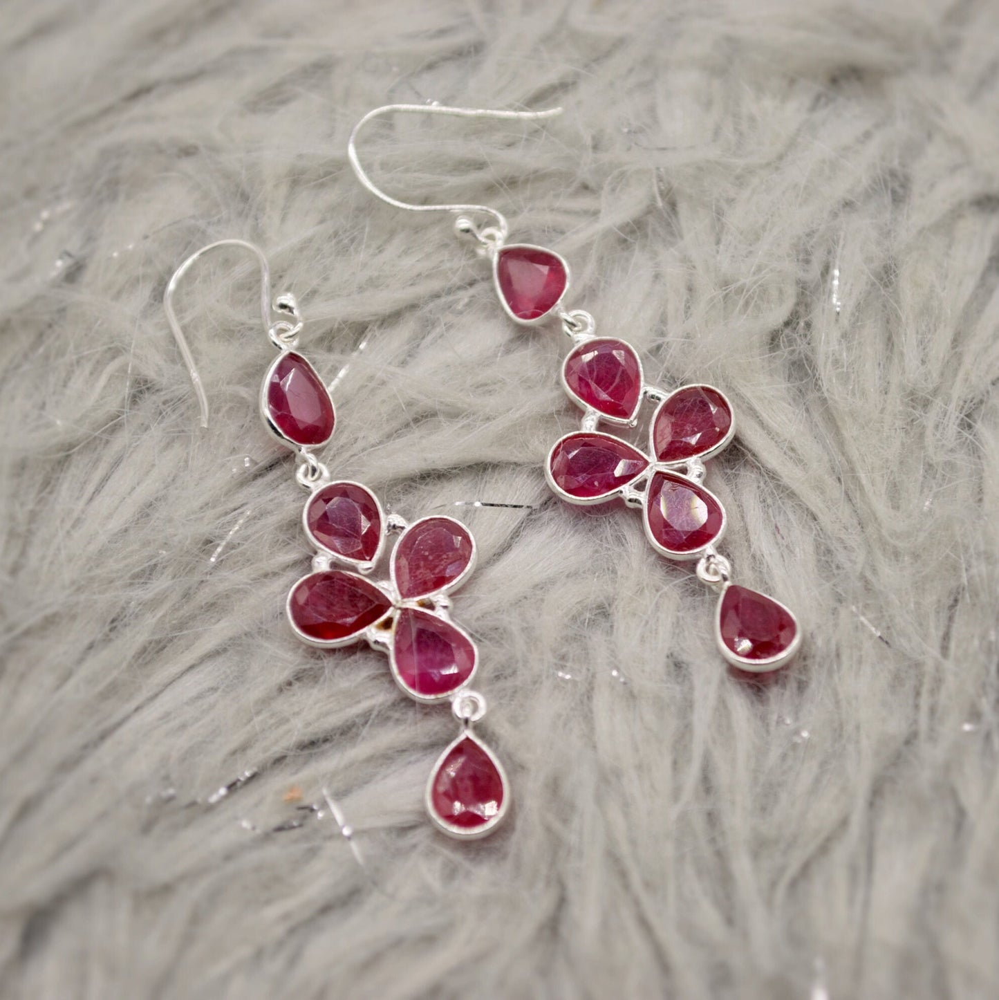 Gold Ruby Earrings, Cute Dainty Drop Earrings, Indian Wedding Jewelry, Minimalist July Birthstone Earrings