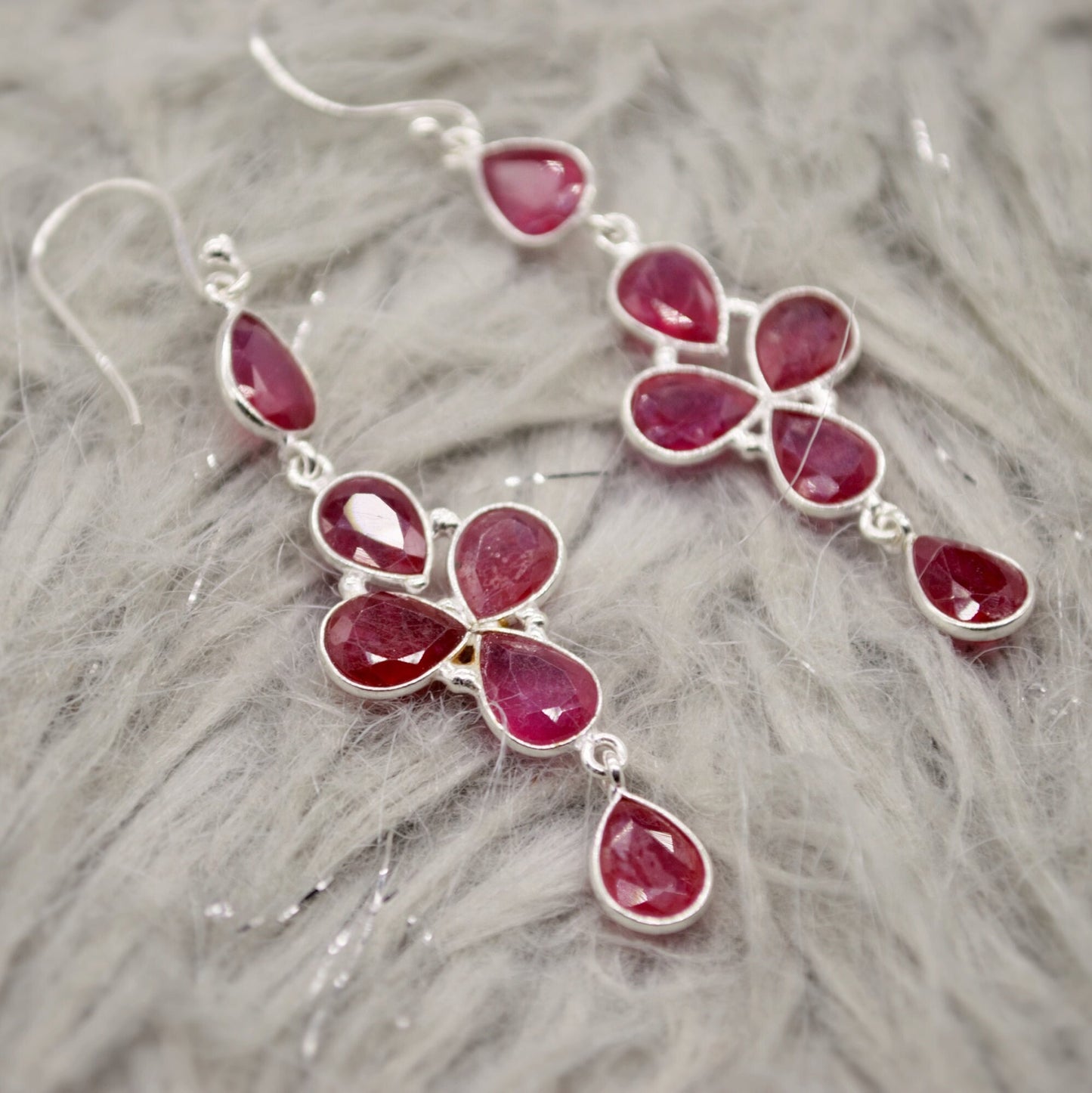 Gold Ruby Earrings, Cute Dainty Drop Earrings, Indian Wedding Jewelry, Minimalist July Birthstone Earrings