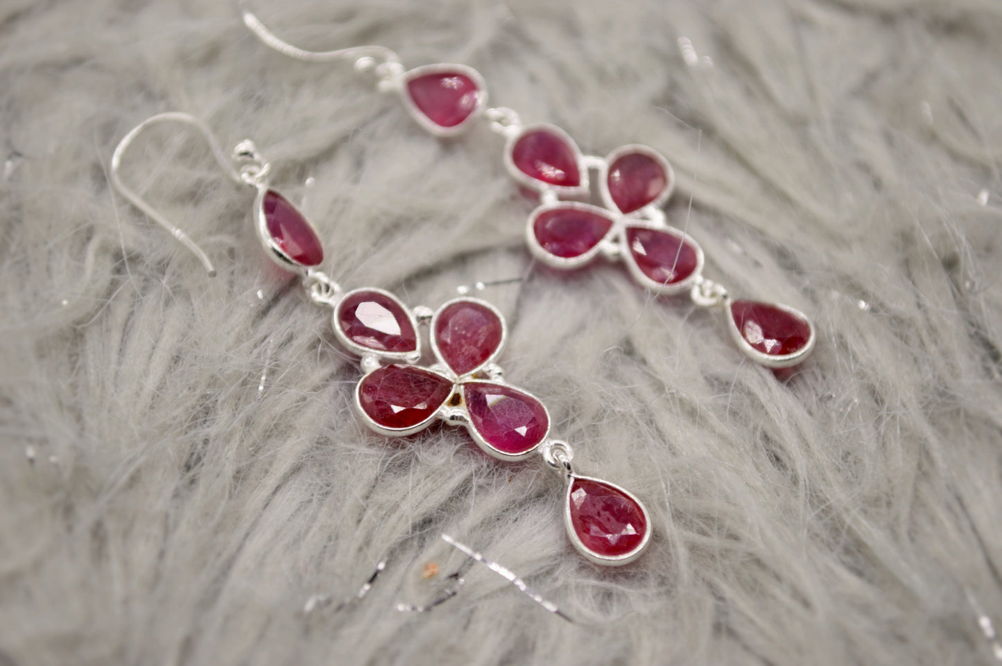 Gold Ruby Earrings, Cute Dainty Drop Earrings, Indian Wedding Jewelry, Minimalist July Birthstone Earrings