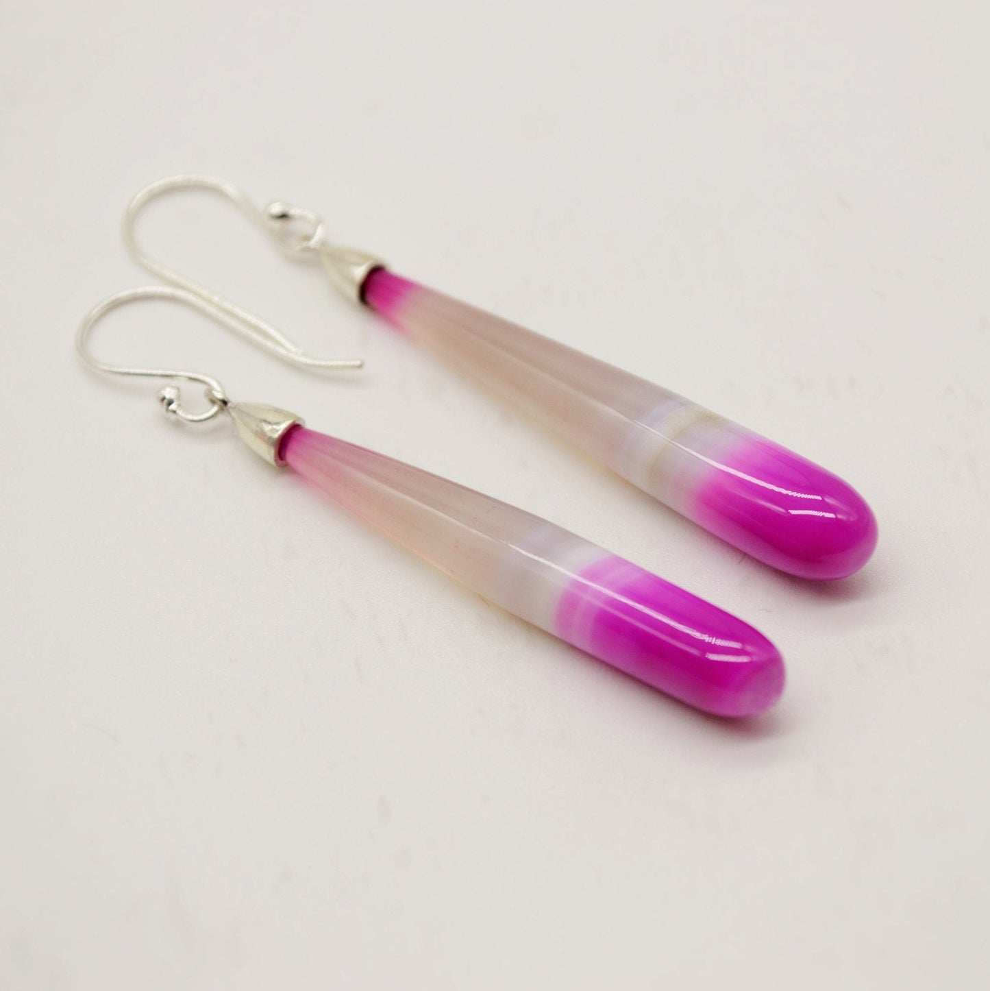 Chic Pink Chalcedony Drop Earrings, Sterling Silver Dangles, Chalcedony Jewelry, Unique Gemstone Earrings, Birthday Gift For Her