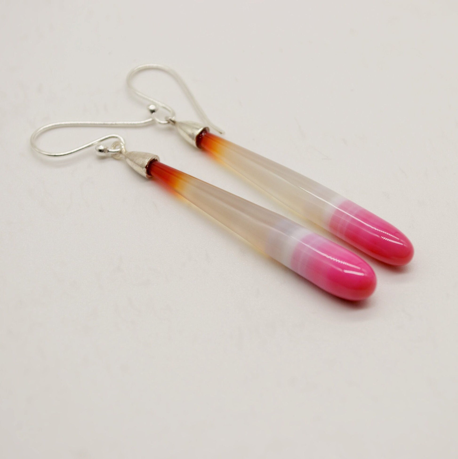 Chic Pink Chalcedony Drop Earrings, Sterling Silver Dangles, Chalcedony Jewelry, Unique Gemstone Earrings, Birthday Gift For Her