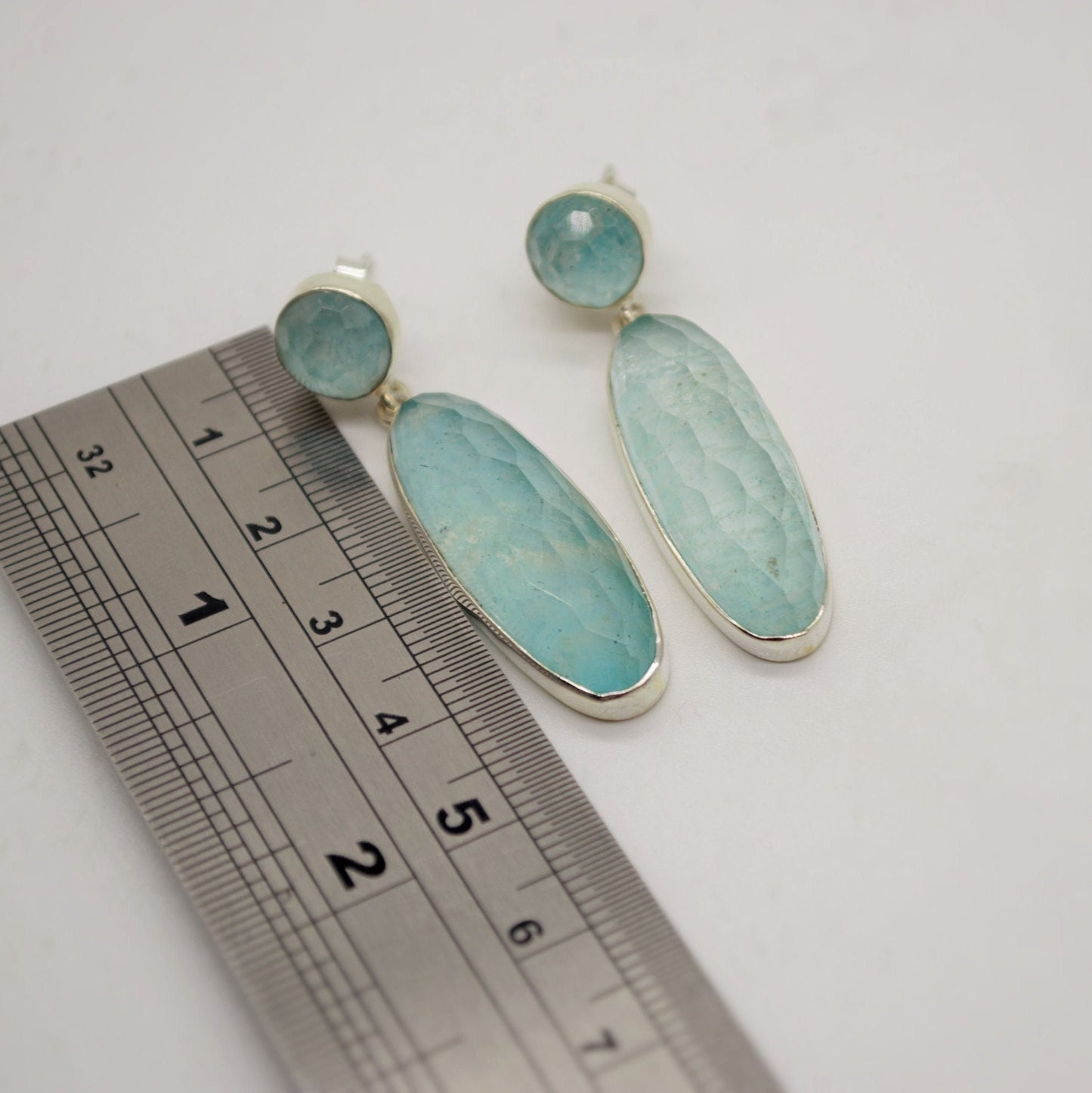 Amazonite Sterling Silver Drop Earrings, Gemstone Dangles, Handmade Jewelry, Gift for Bestie, Boho Chic Statement