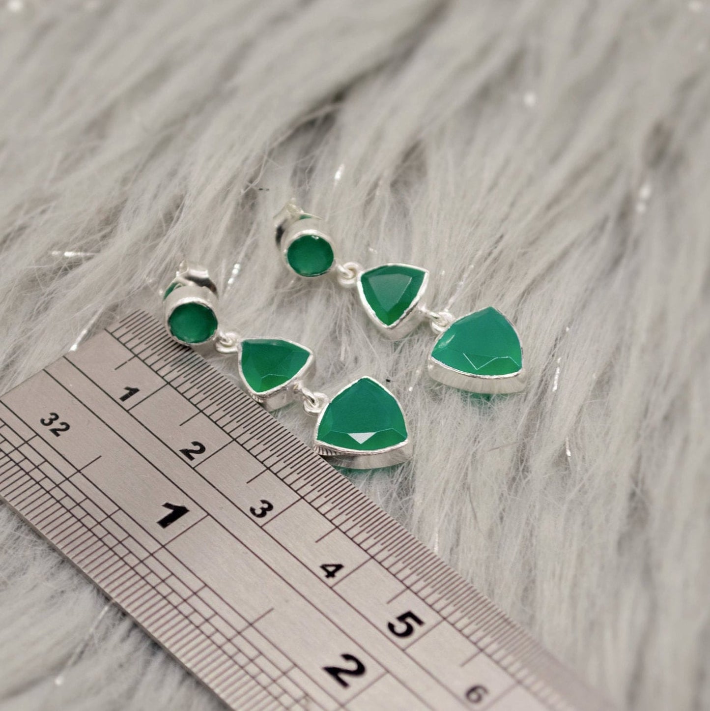 Green Onyx Sterling Silver Earrings, Statement Dangle Drops, Green Onyx Jewelry, Gemstone Earrings, Gifts For Her