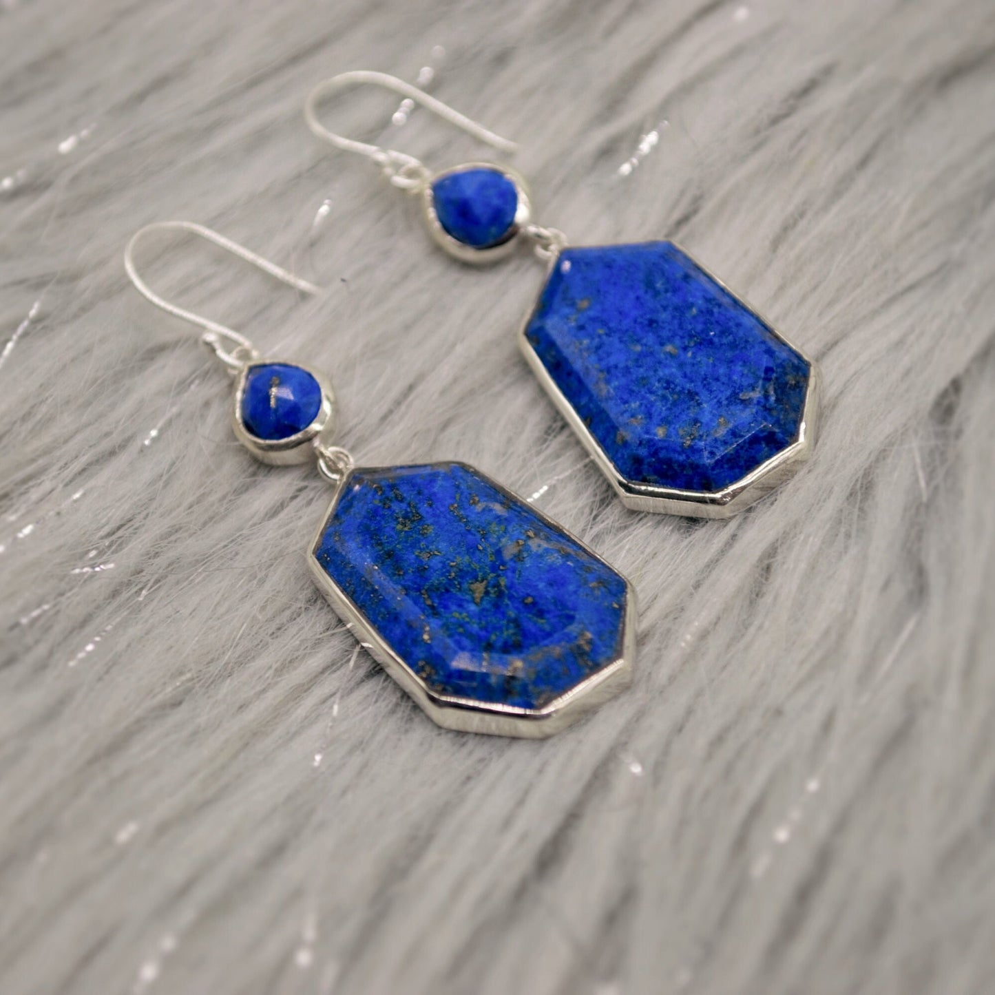 Lapis Lazuli Sterling Silver Drop Earrings, December Birthstone Jewelry, Lapis Jewelry, Dangle Drop Earrings, Best Friend Gift For Her