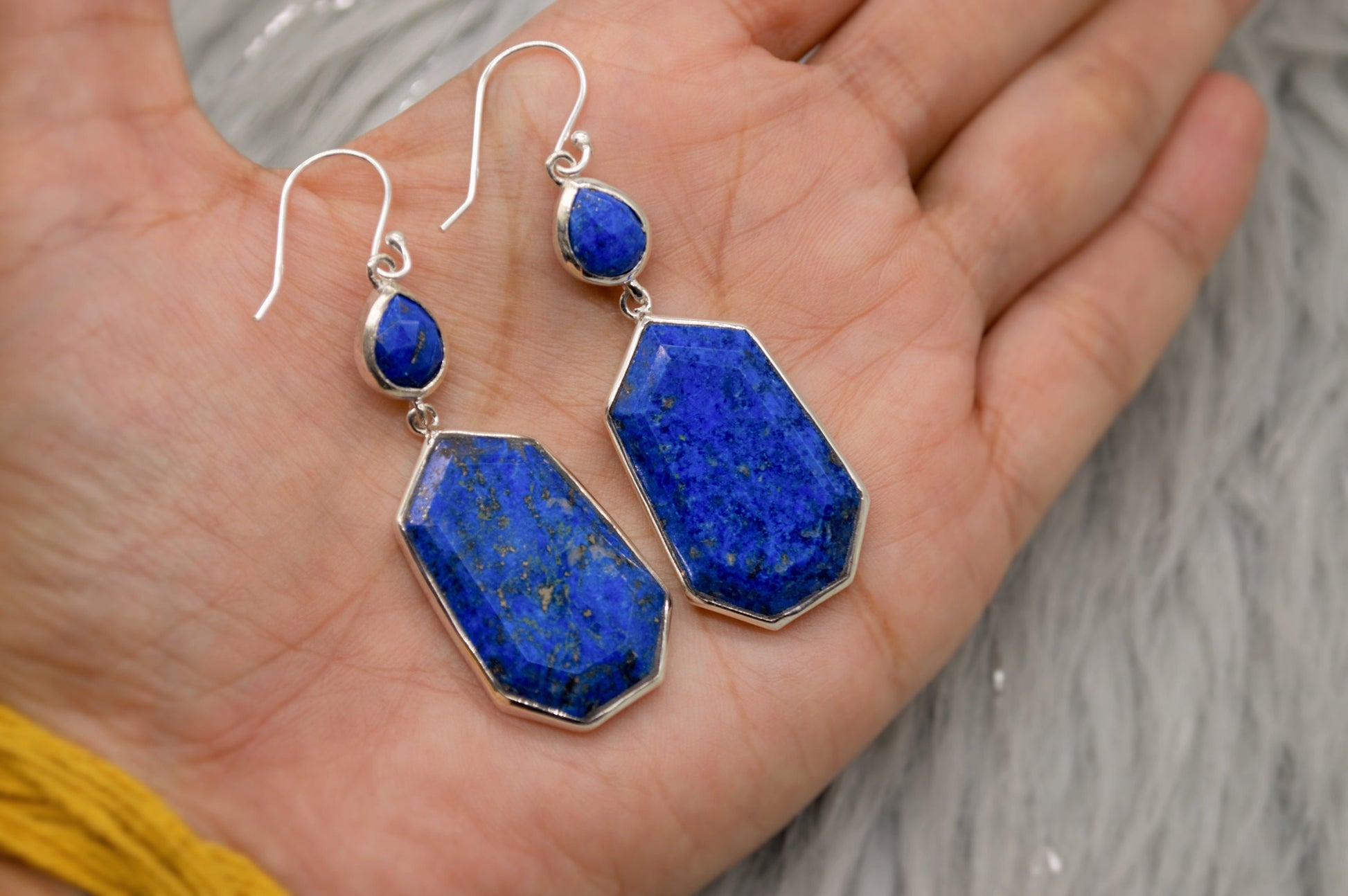 Lapis Lazuli Sterling Silver Drop Earrings, December Birthstone Jewelry, Lapis Jewelry, Dangle Drop Earrings, Best Friend Gift For Her