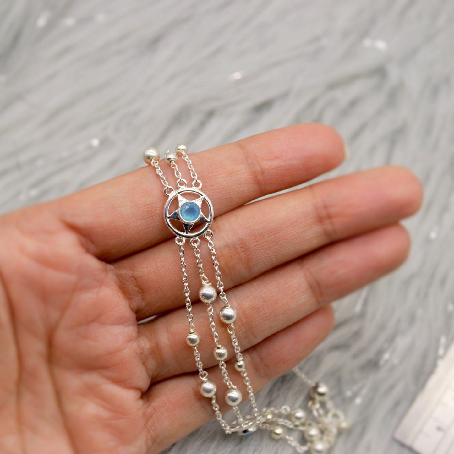 Aqua Chalcedony, Opal Sterling Silver Bracelet, Gold Bangle Bracelets For Women