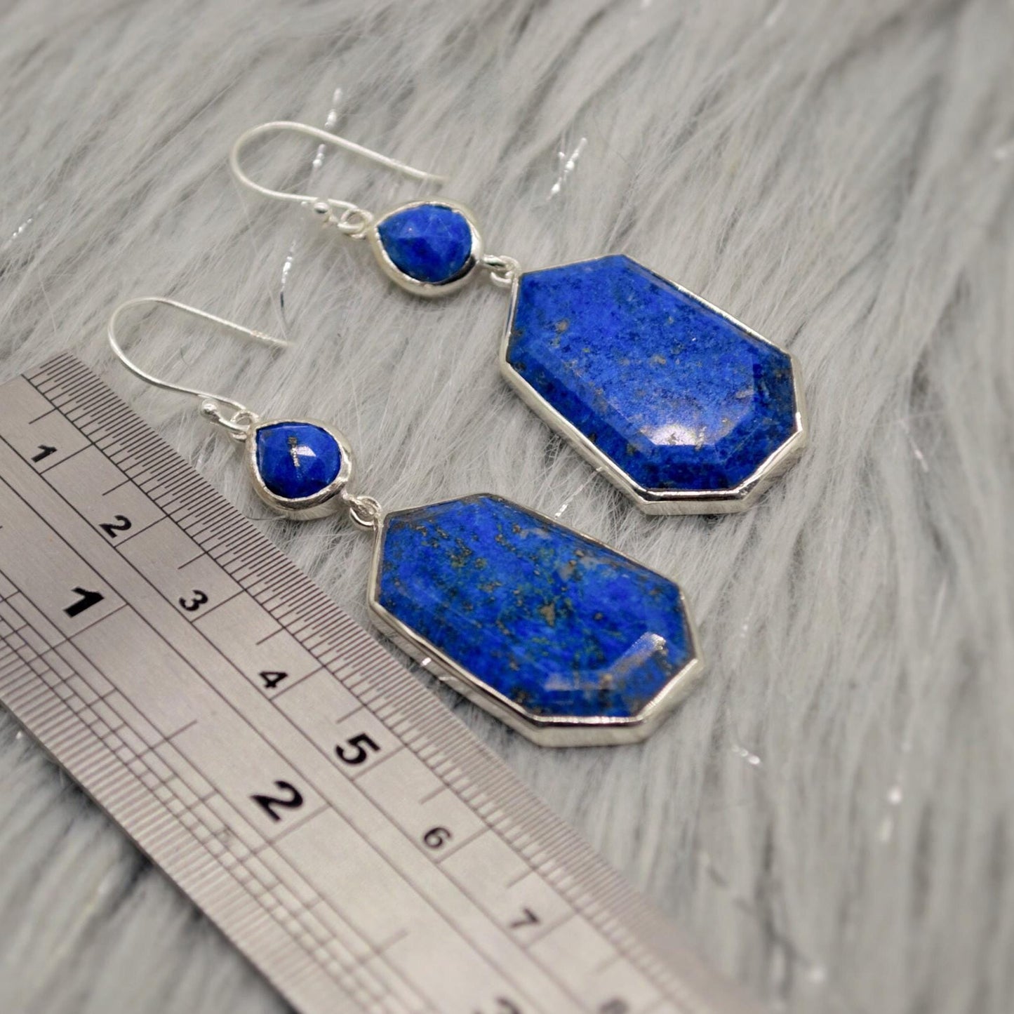 Lapis Lazuli Sterling Silver Drop Earrings, December Birthstone Jewelry, Lapis Jewelry, Dangle Drop Earrings, Best Friend Gift For Her