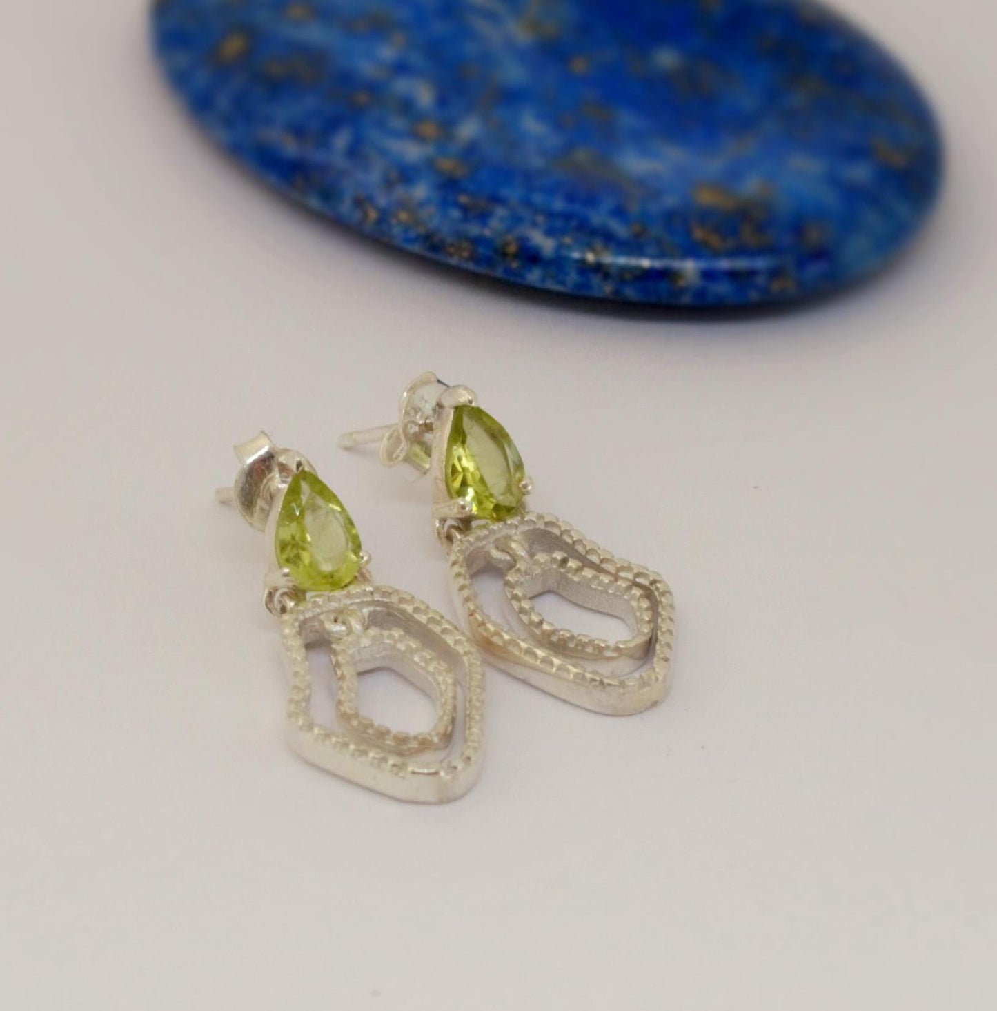 Sterling Silver Peridot Earrings, Drop Earrings, August Birthstone Earrings, Green Dangle Earrings, Birthday Gifts For Her, Bridesmaid Gift